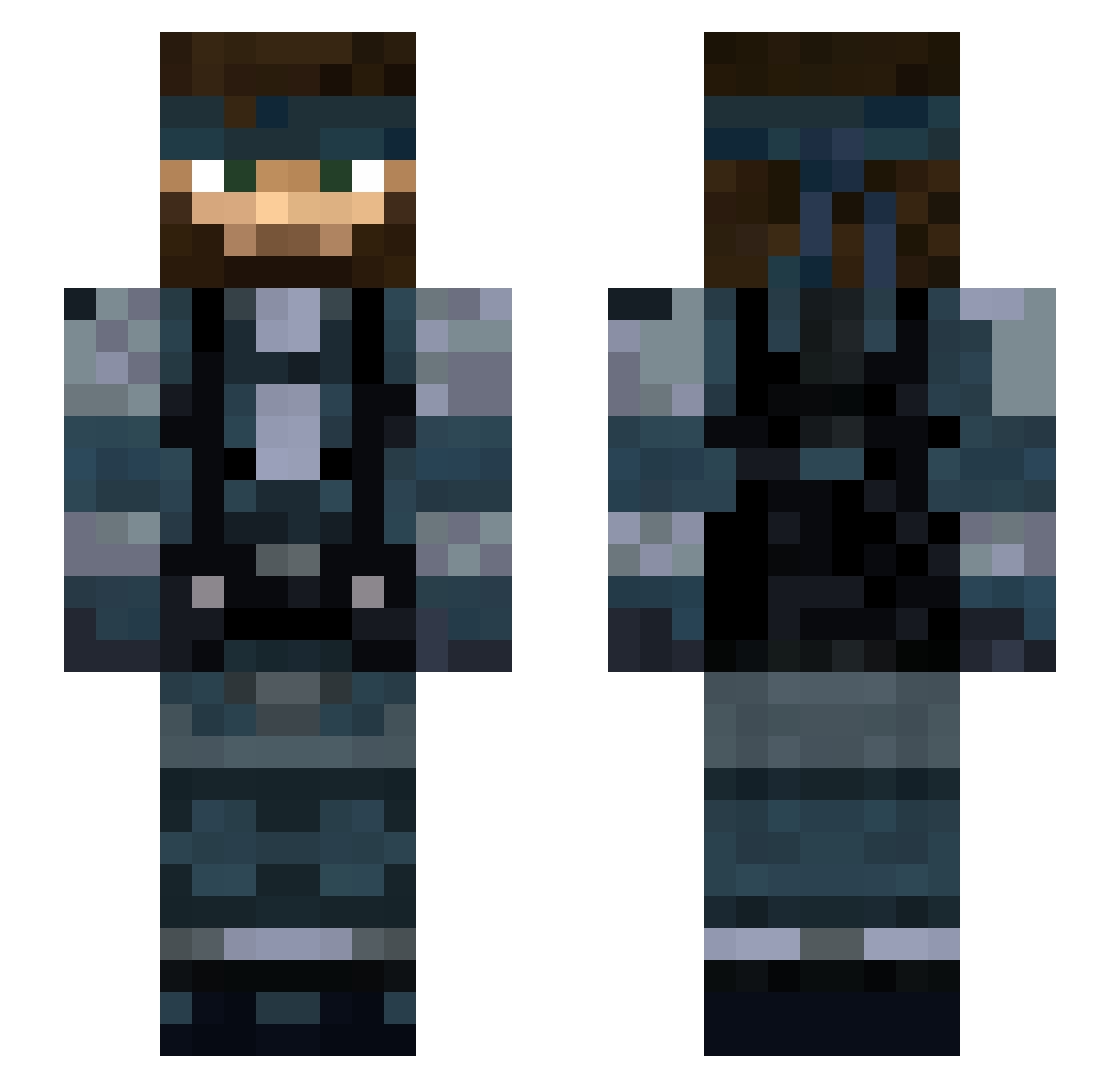 Nemir_Wolf Minecraft skin, front and back view
