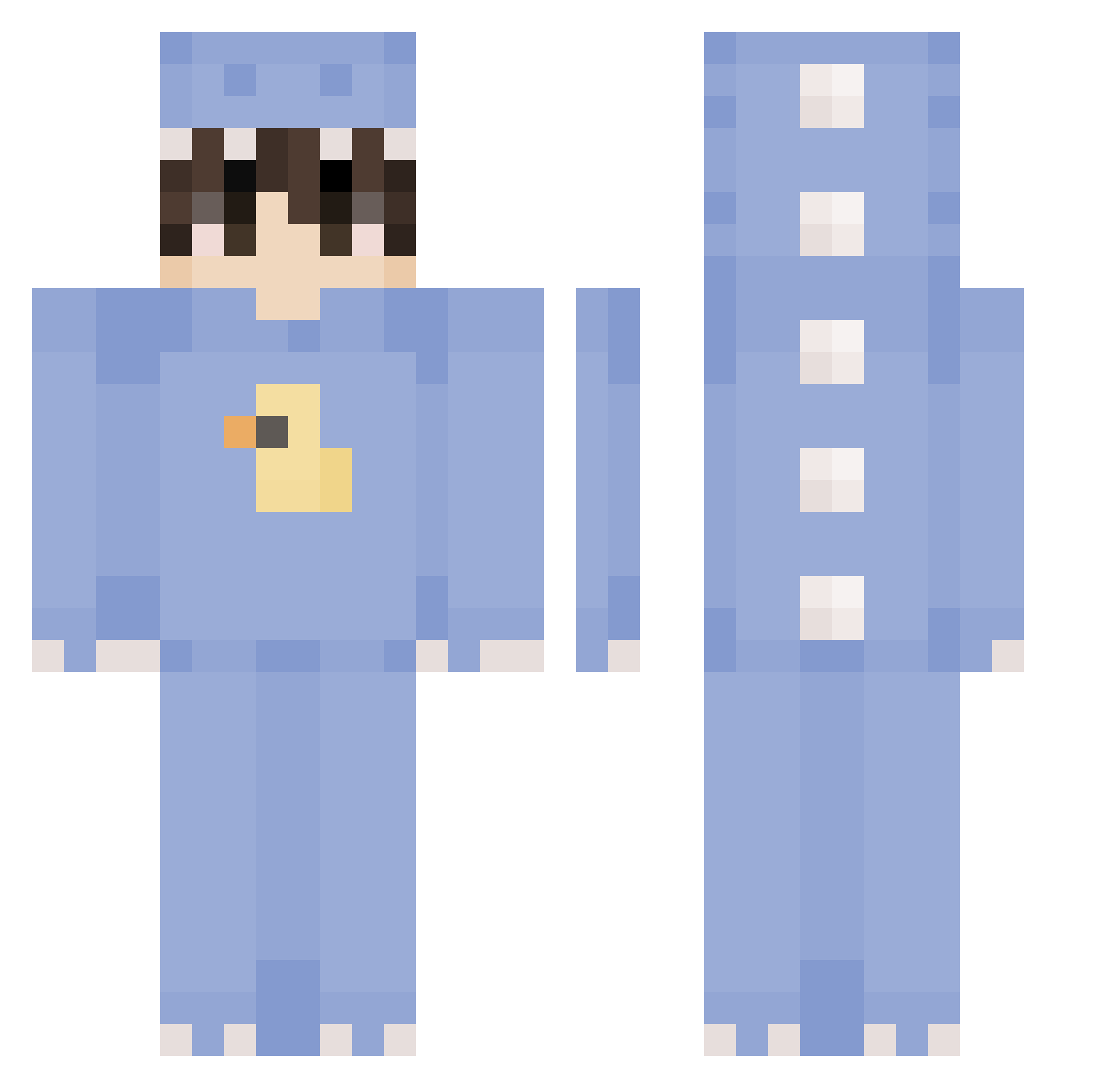 ThicEli Minecraft skin, front and back view