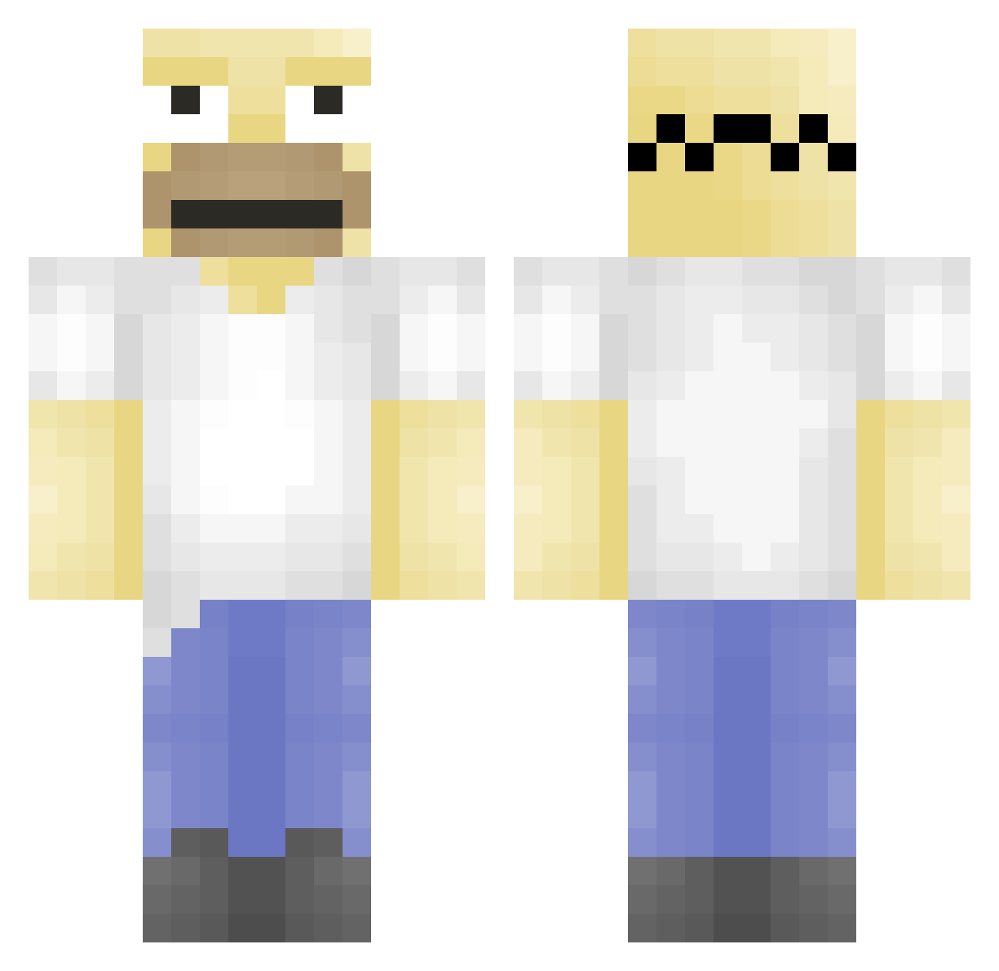Creep555 Minecraft skin, front and back view