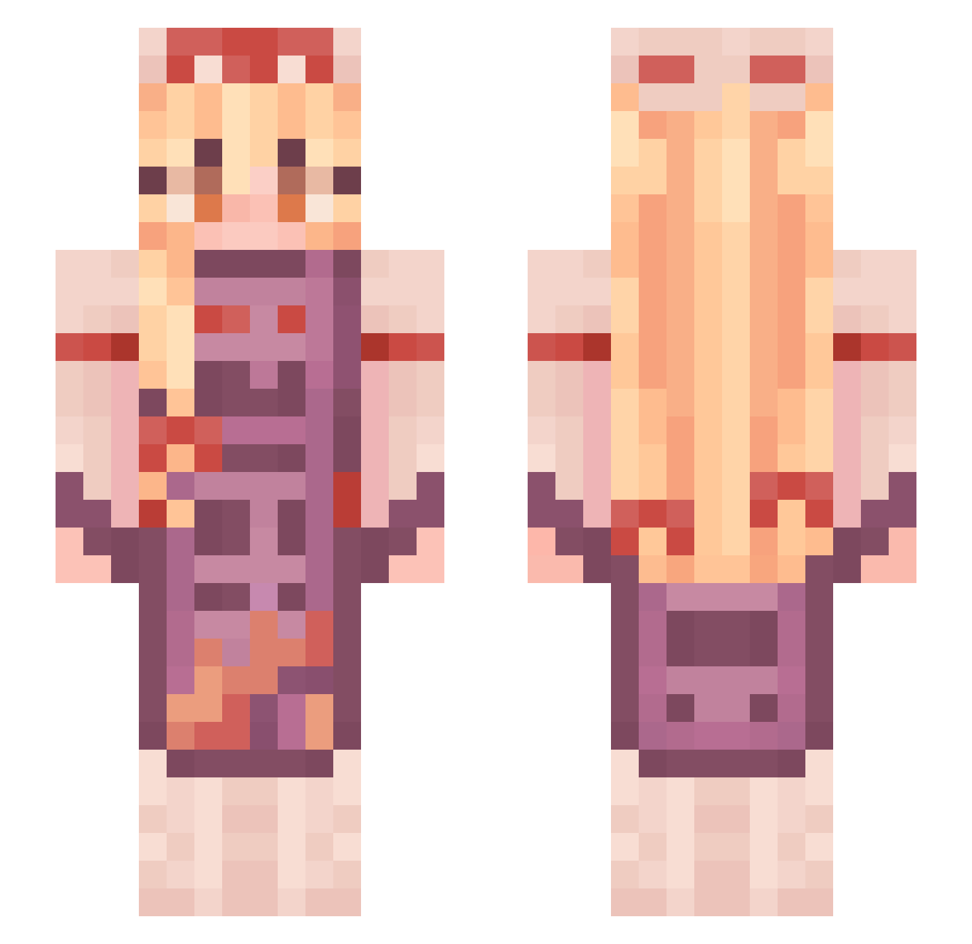 mikevolume Minecraft skin, front and back view