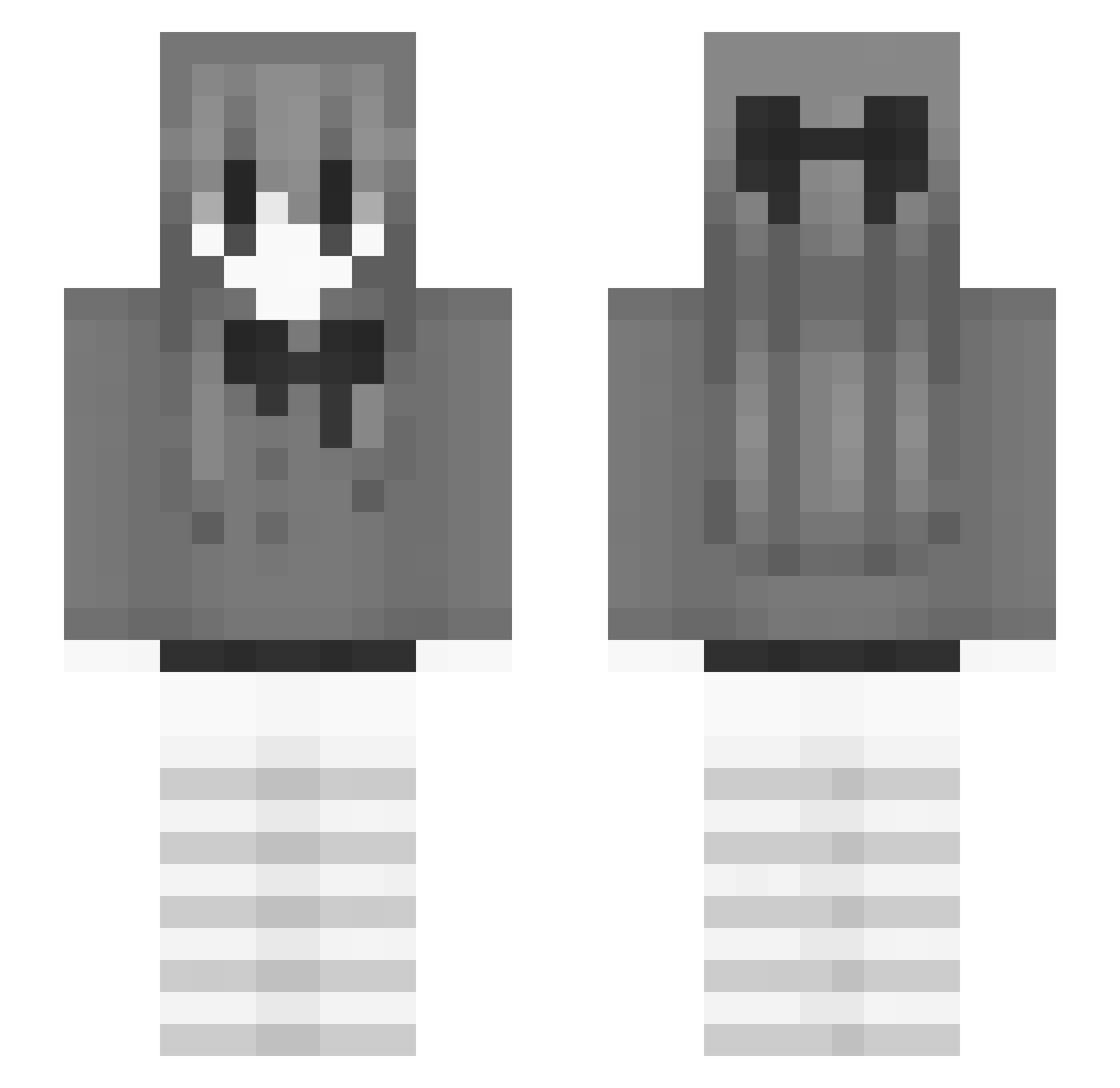 pretreat Minecraft skin, front and back view