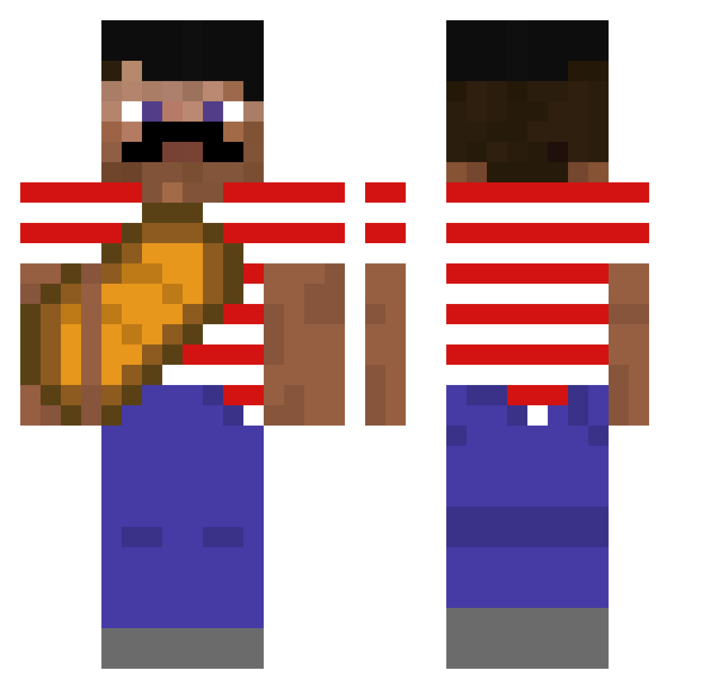 ChamPiMagic76 Minecraft skin, front and back view
