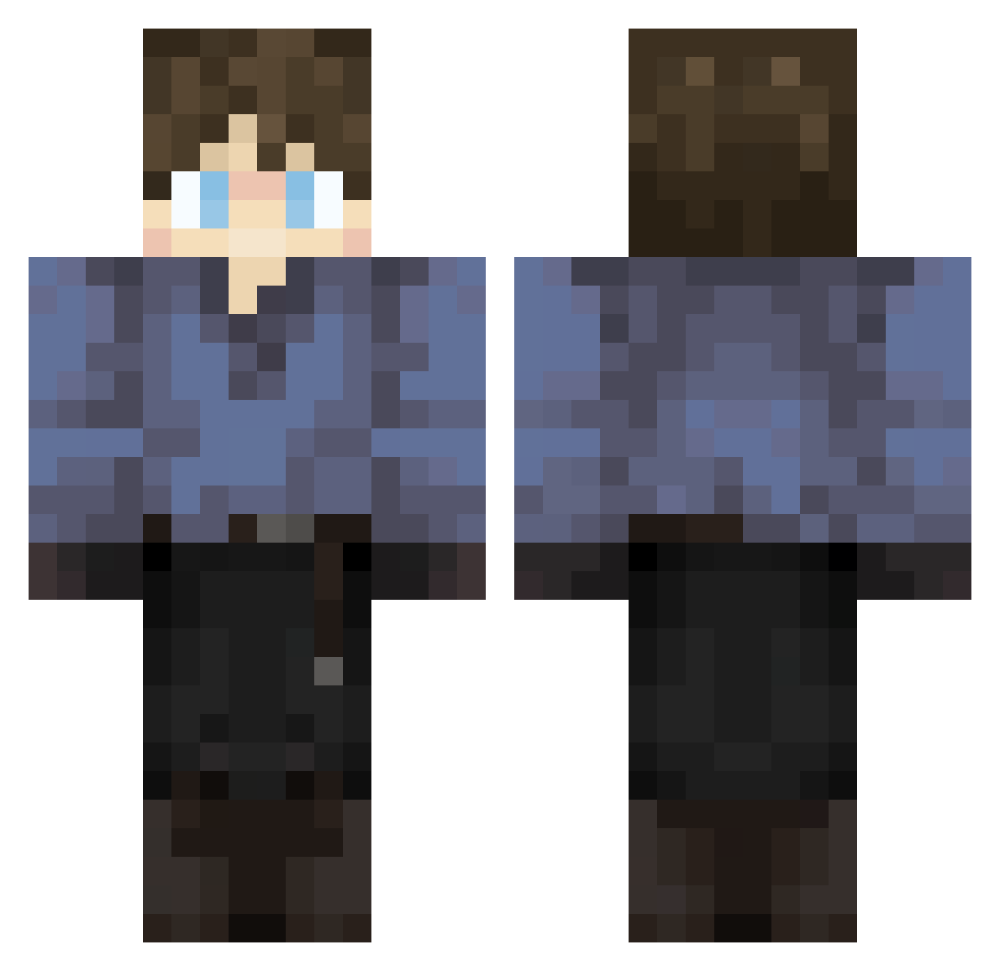 Tifyz Minecraft skin, front and back view