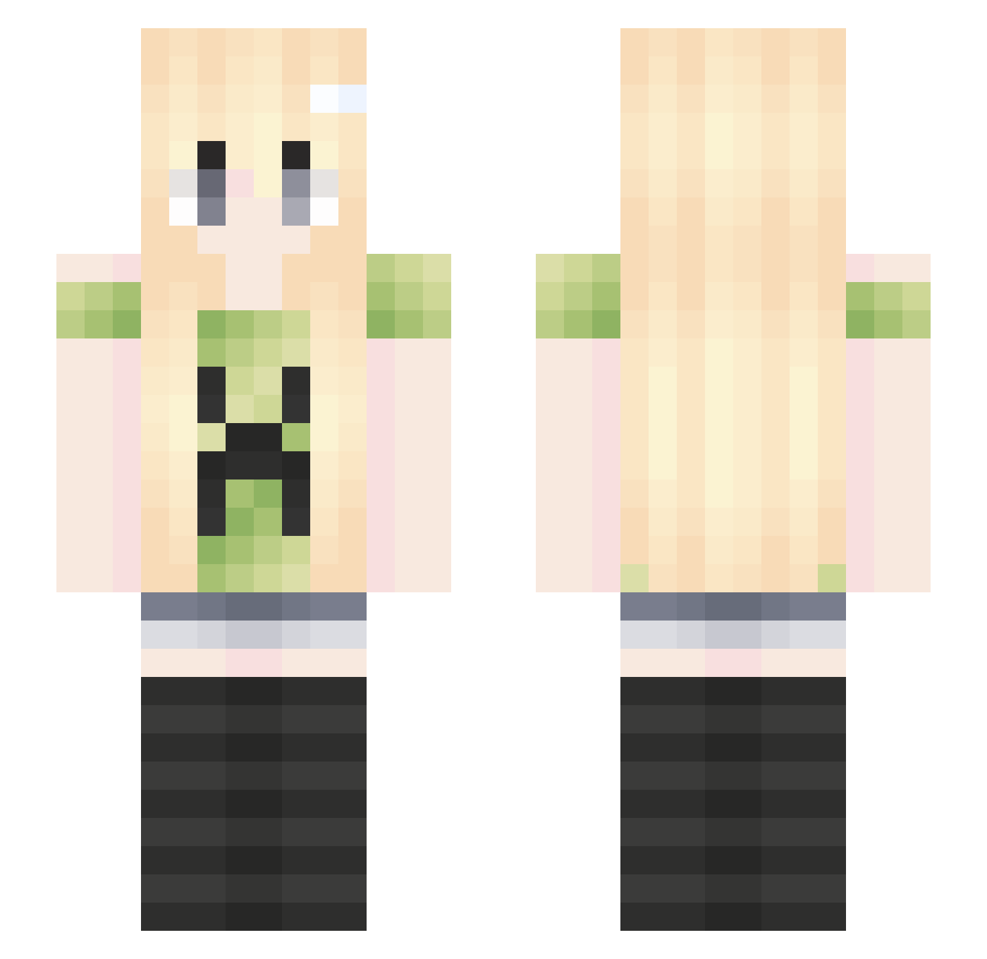 gladewatcher Minecraft skin, front and back view