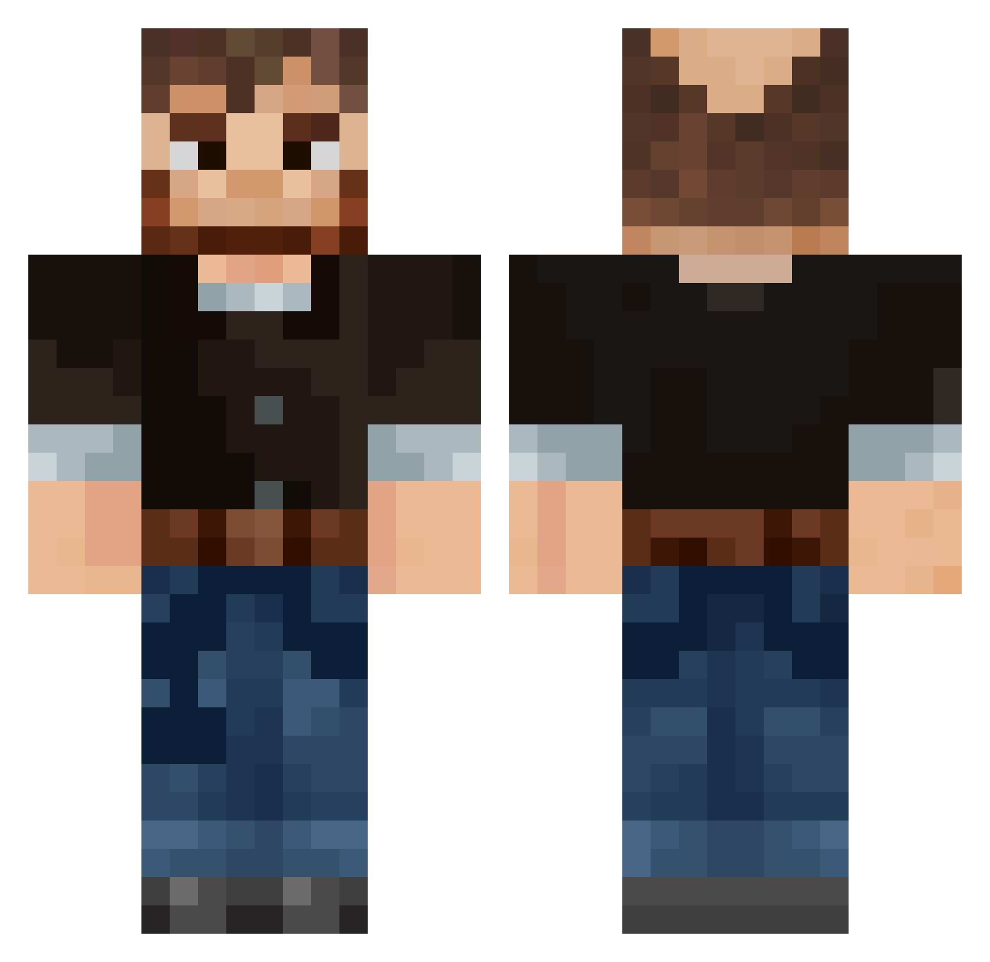 Thebigten Minecraft skin, front and back view