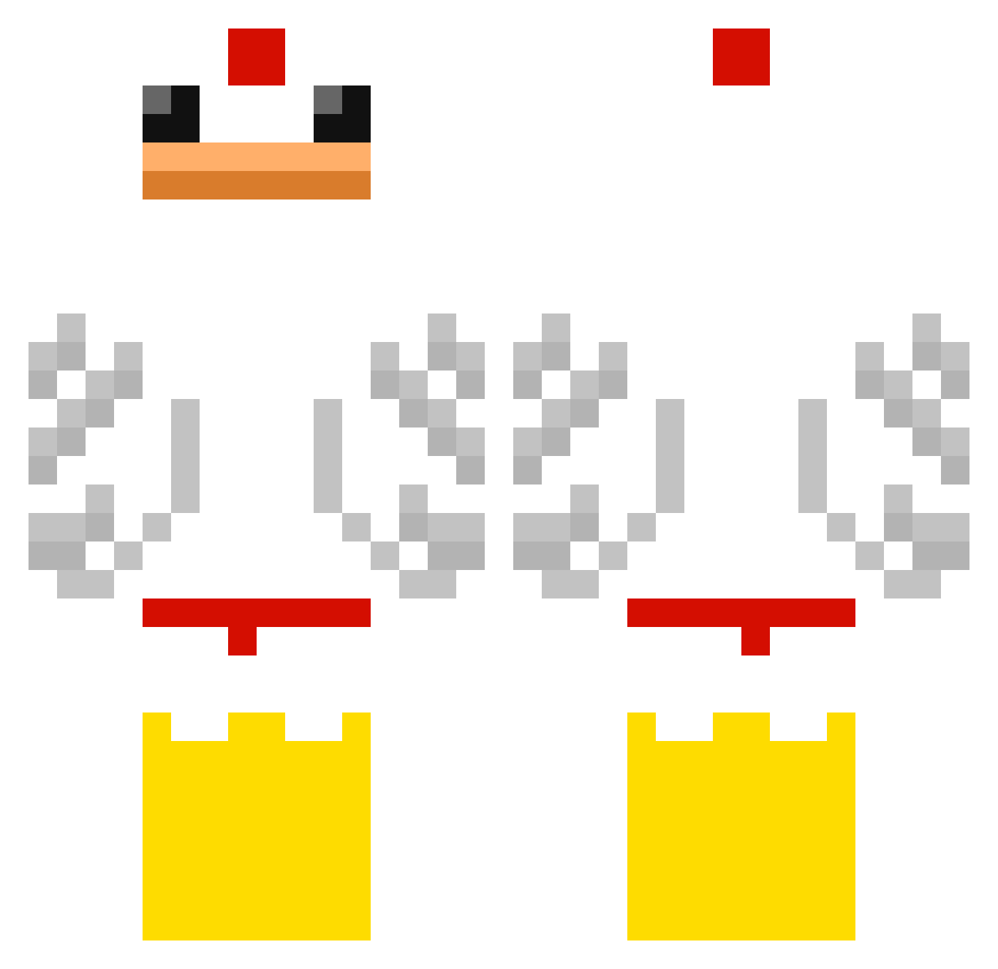 Outby Minecraft skin, front and back view