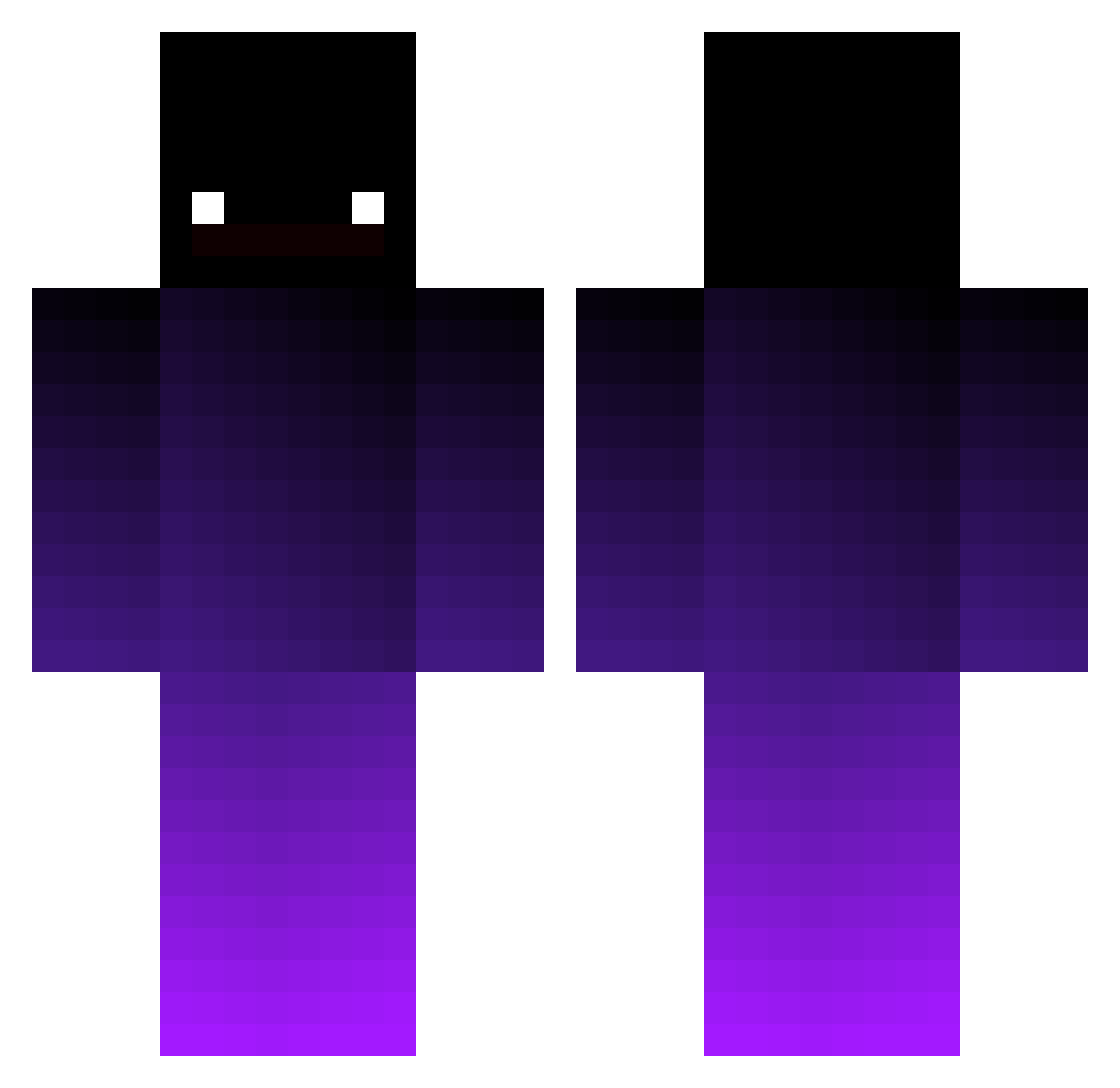 Rarecode Minecraft skin, front and back view