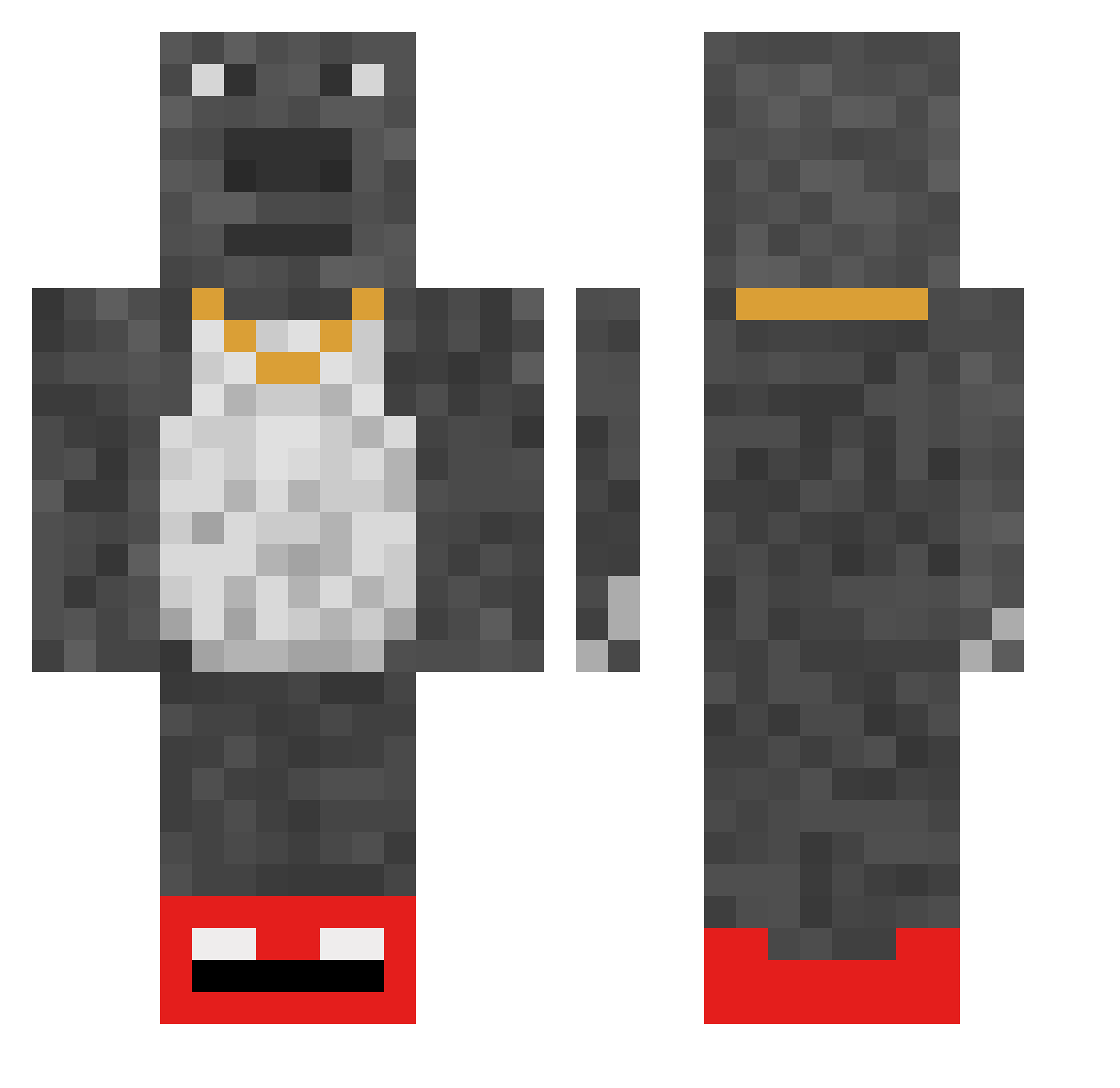 wowwan Minecraft skin, front and back view