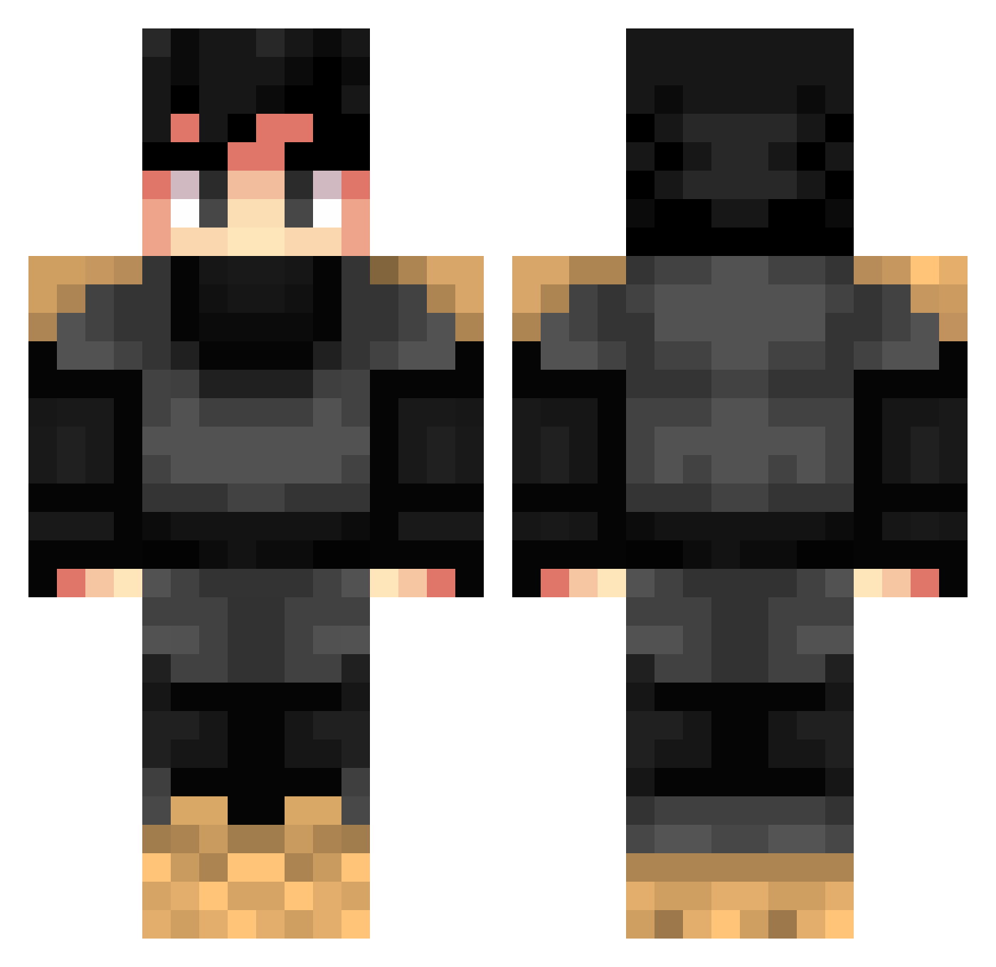 Harriette Minecraft skin, front and back view