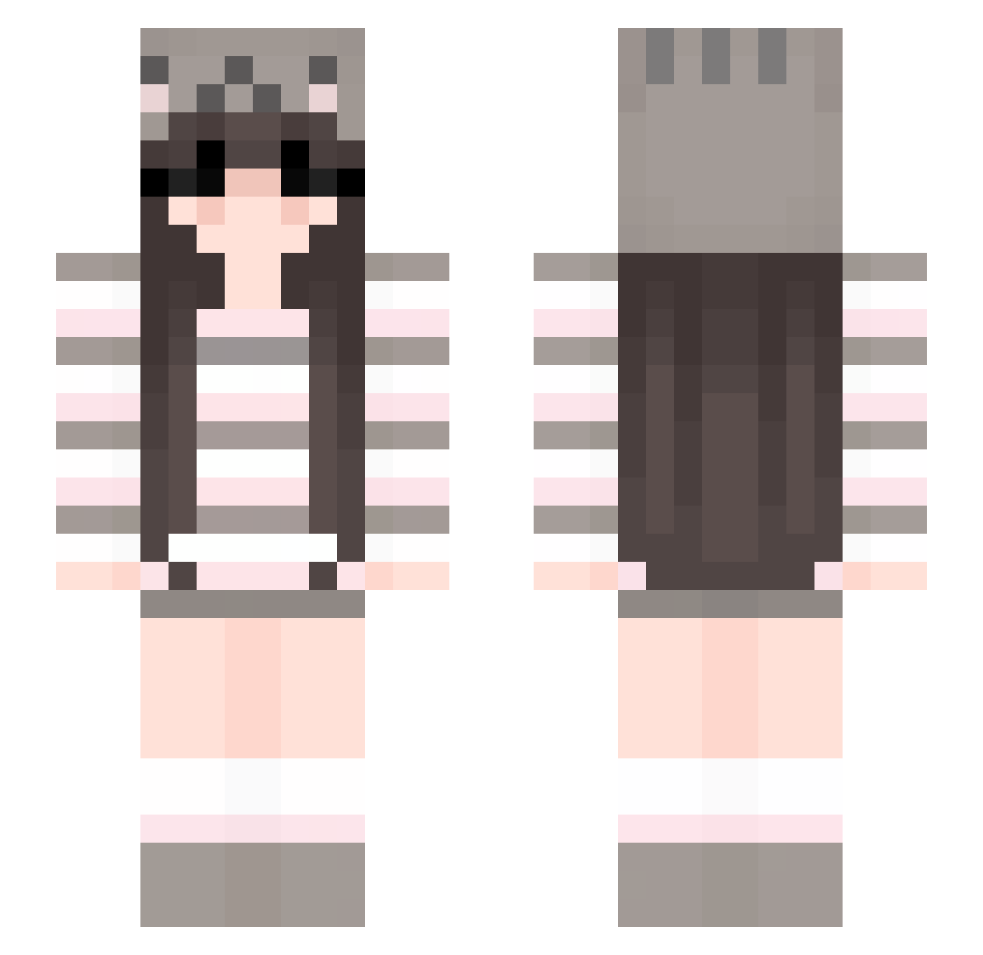 Assialaz Minecraft skin, front and back view