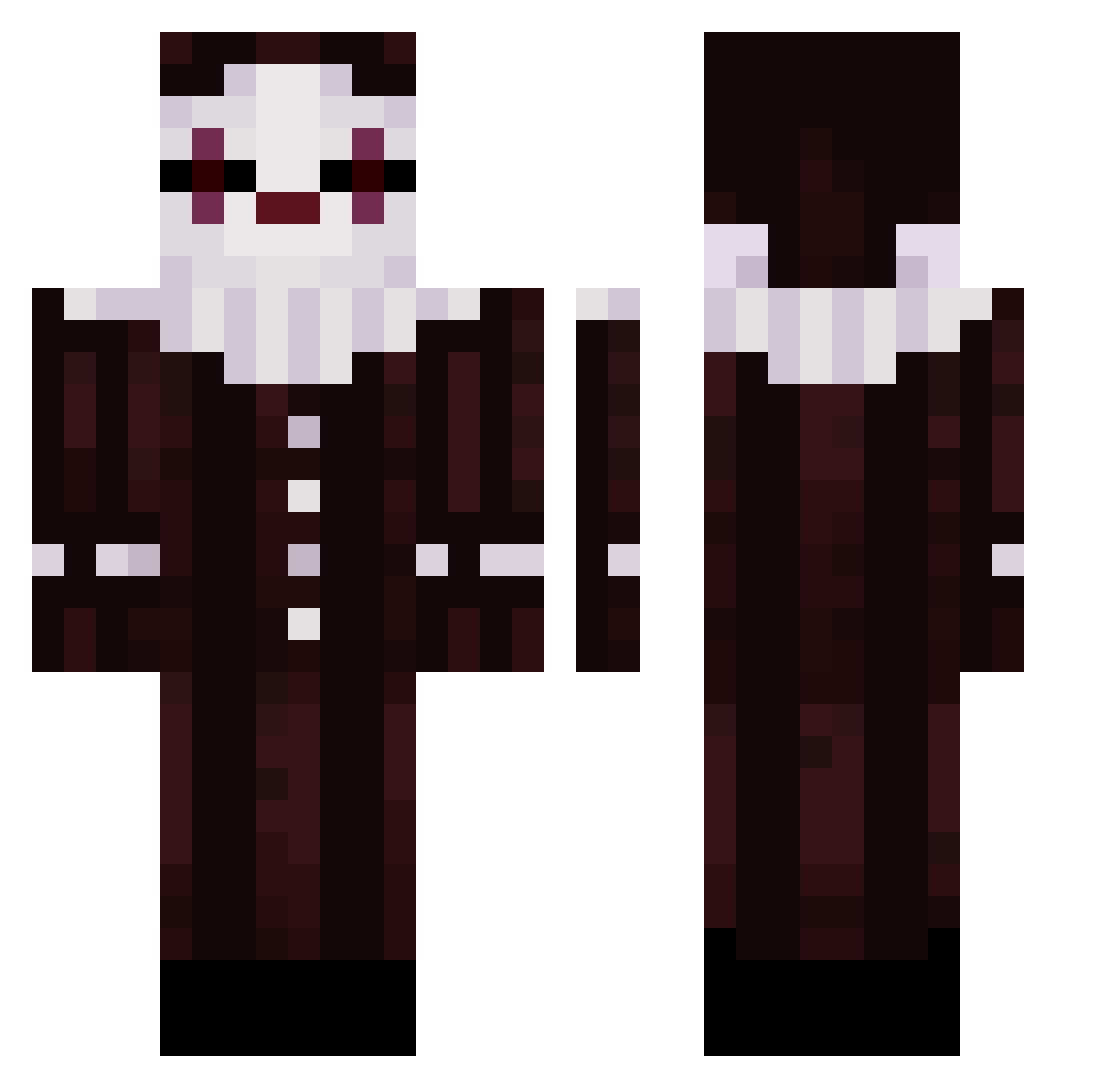 SaulLavaChiken Minecraft skin, front and back view