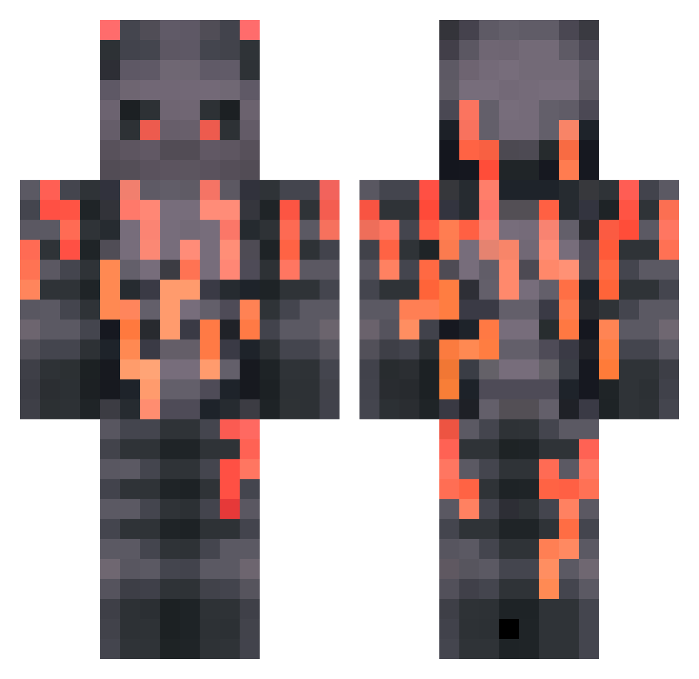 FireFly245 Minecraft skin, front and back view