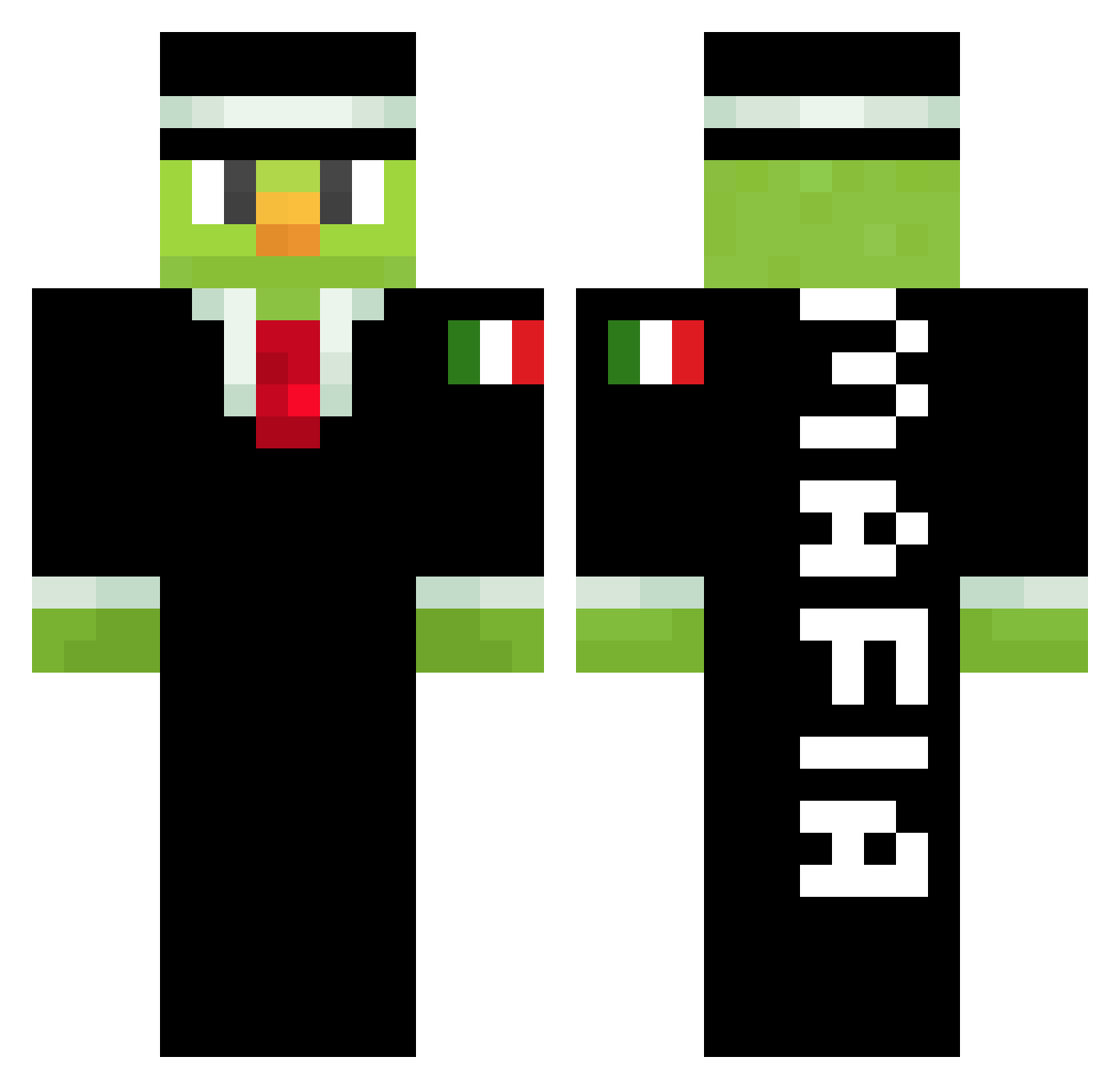Wierzbaaq Minecraft skin, front and back view