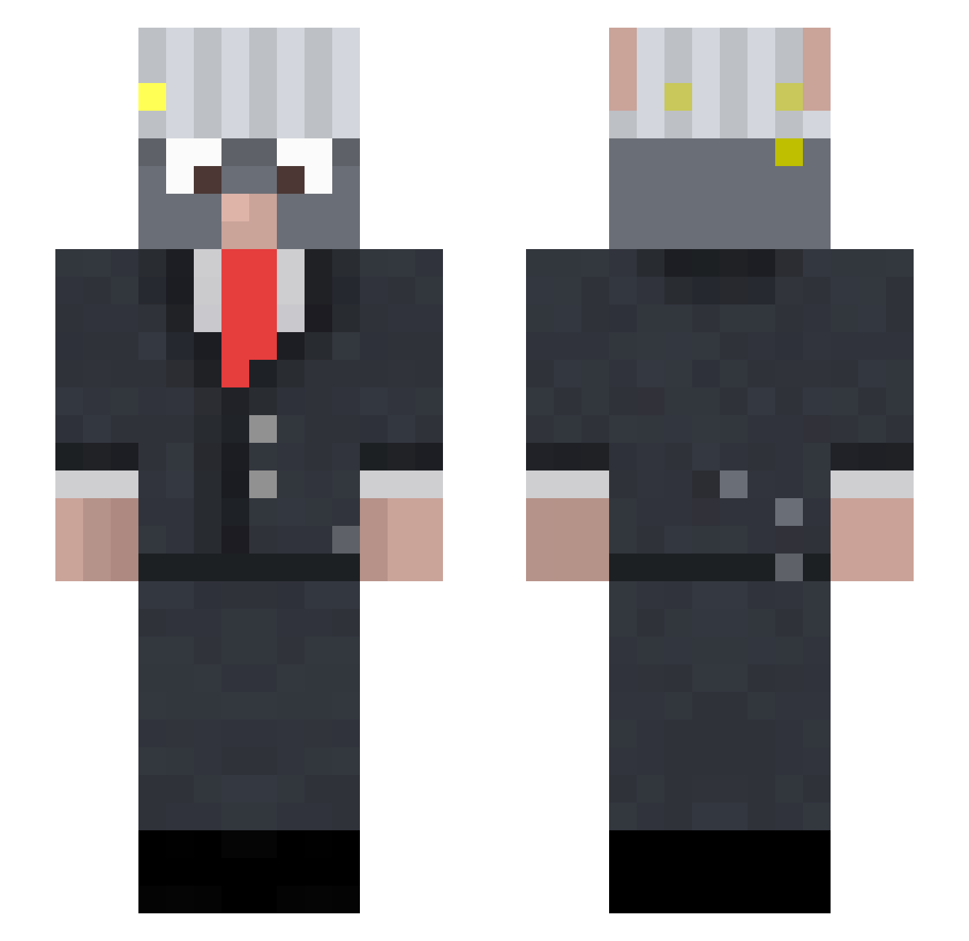 ratdingus Minecraft skin, front and back view