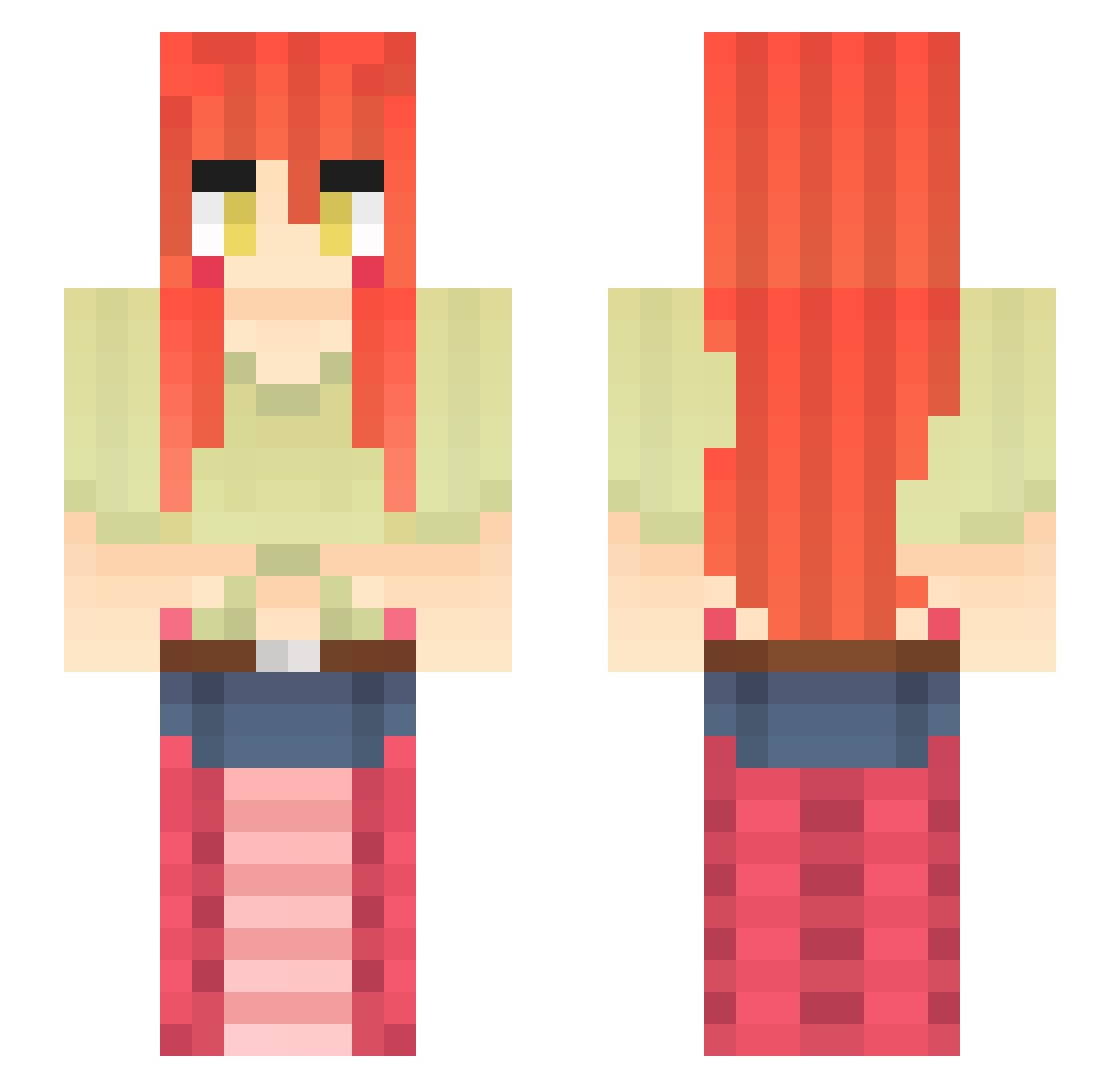 Vi_Vivian_iV Minecraft skin, front and back view