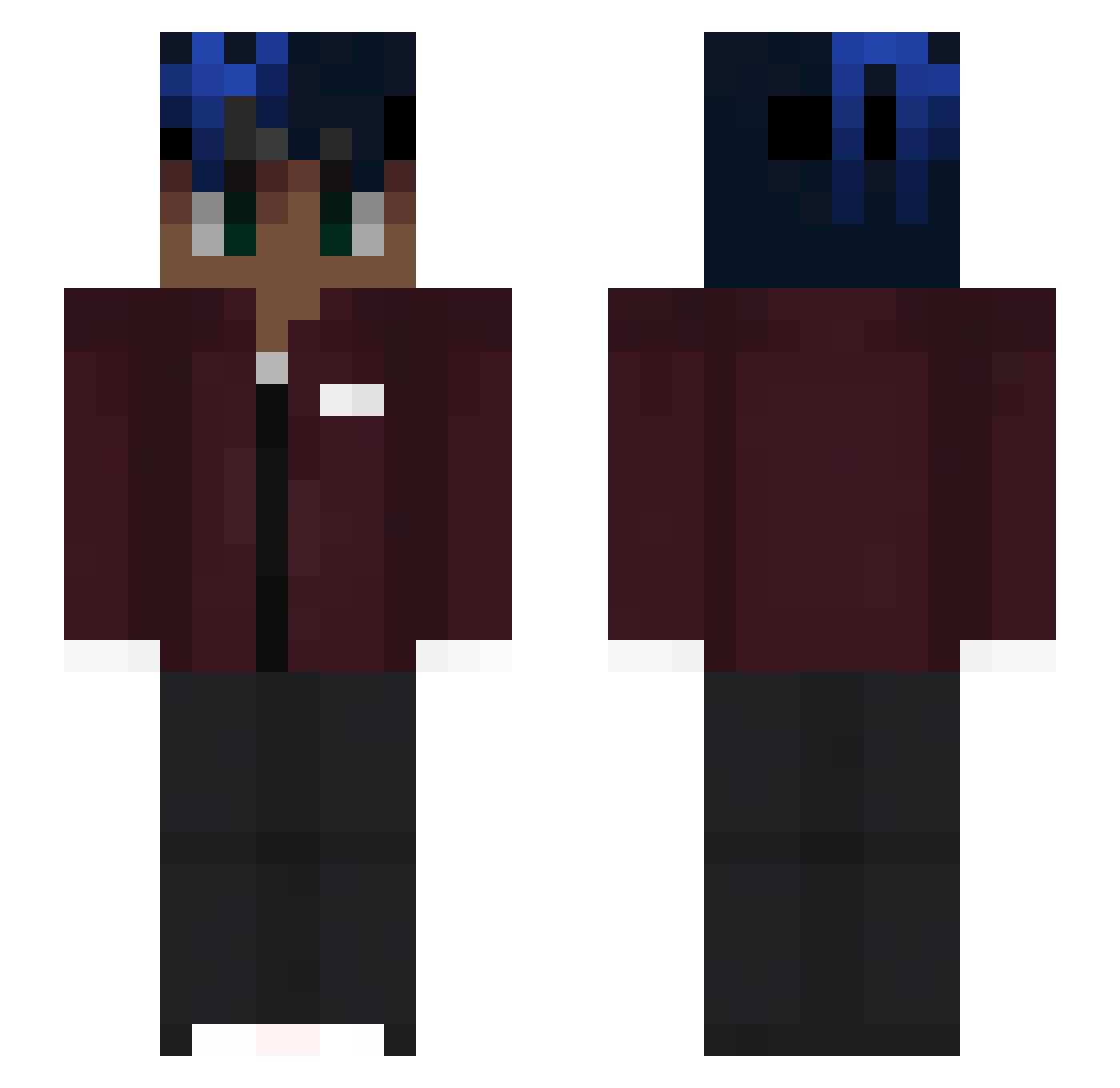 crxvnt Minecraft skin, front and back view
