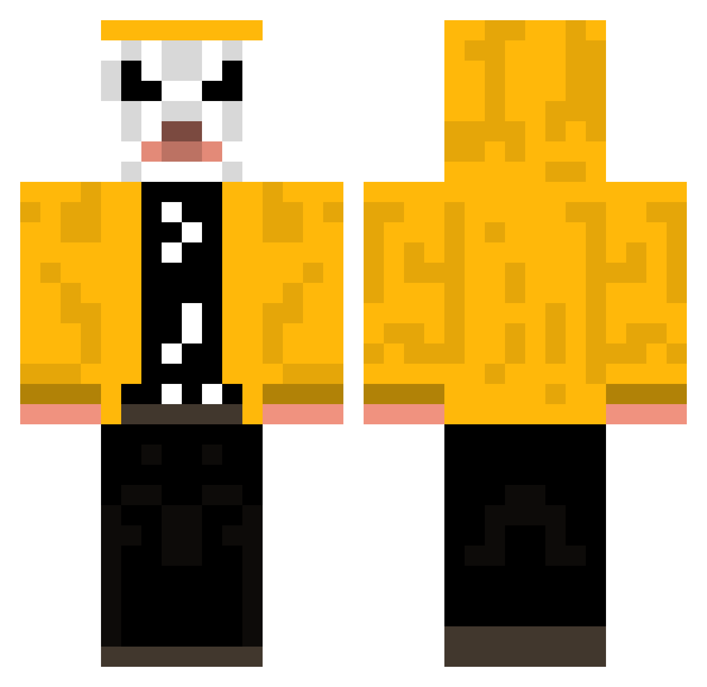 QucciJeesus Minecraft skin, front and back view