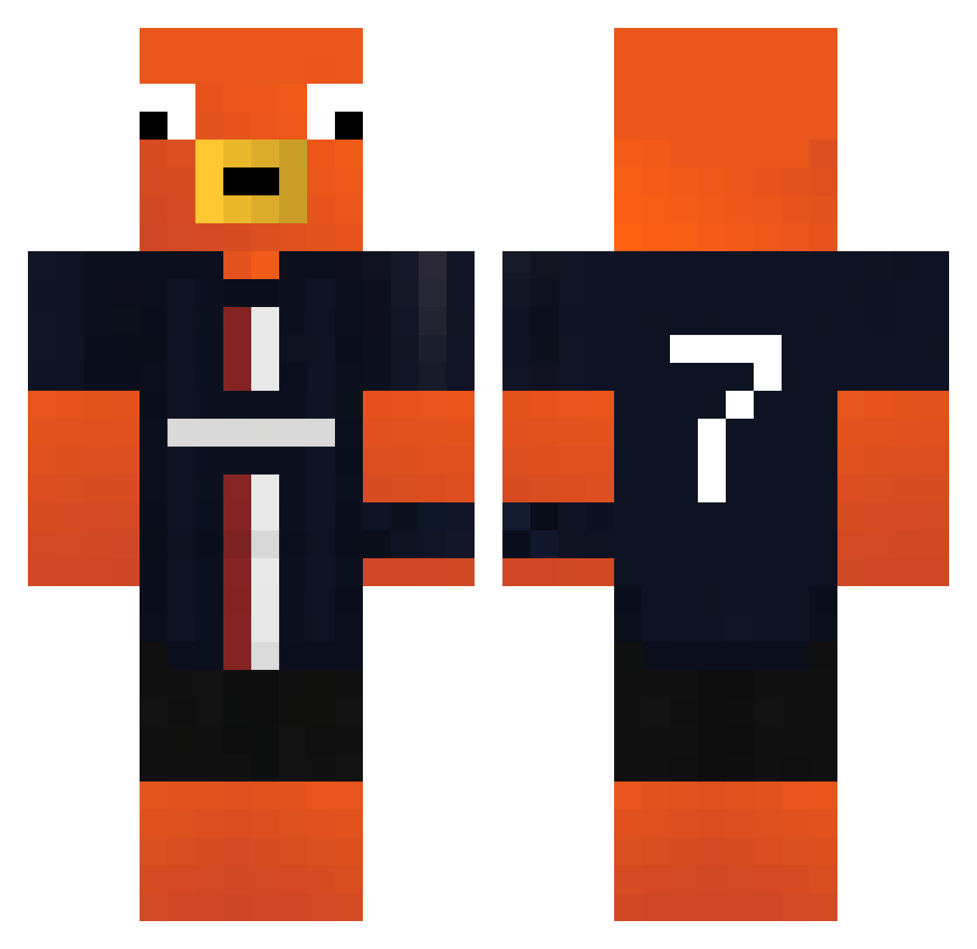 7tapioka Minecraft skin, front and back view