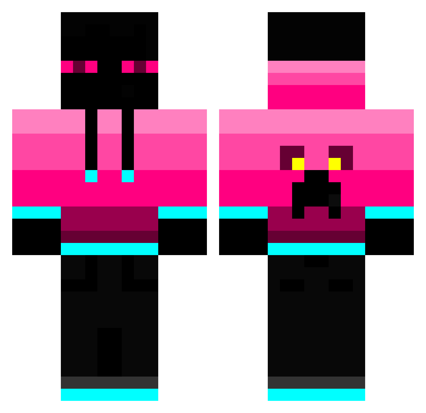 Badsl0ef Minecraft skin, front and back view