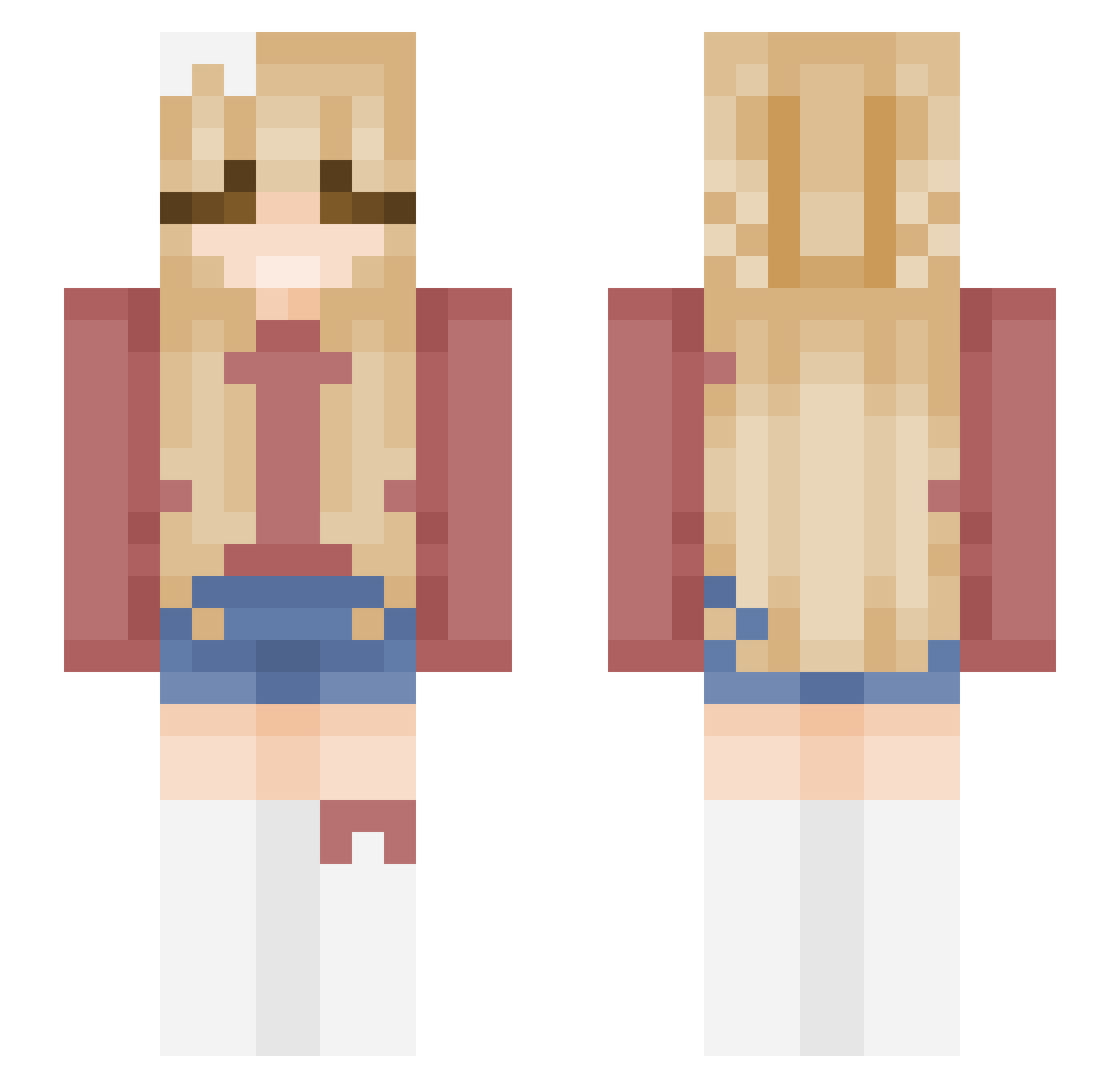 vagla Minecraft skin, front and back view