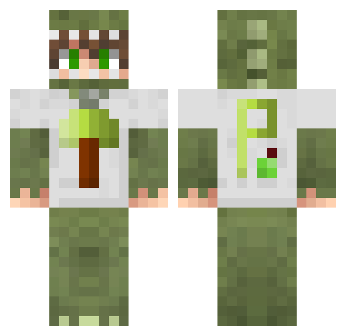 lovefreaks Minecraft skin, front and back view