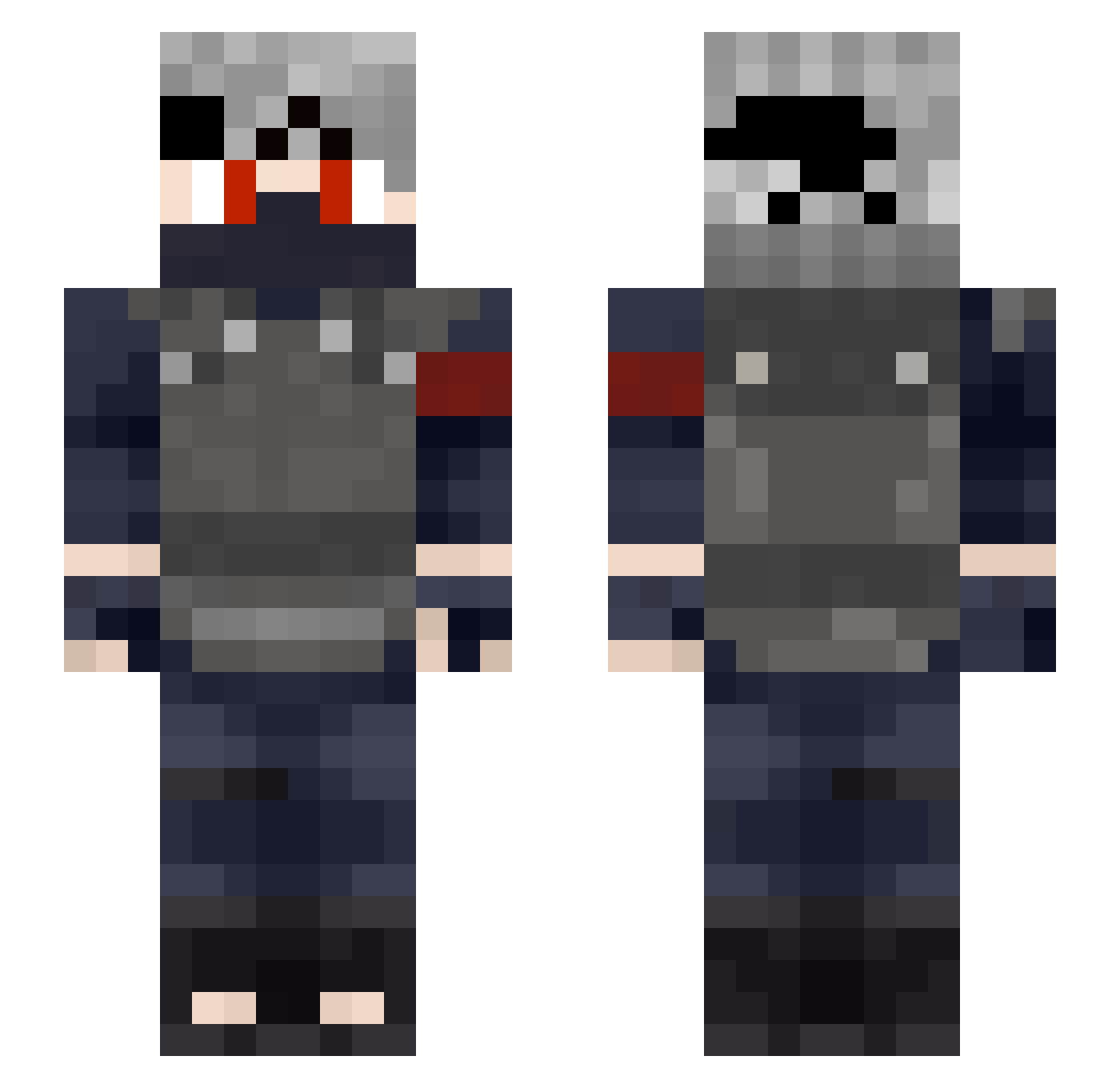 WickedEstate1 Minecraft skin, front and back view