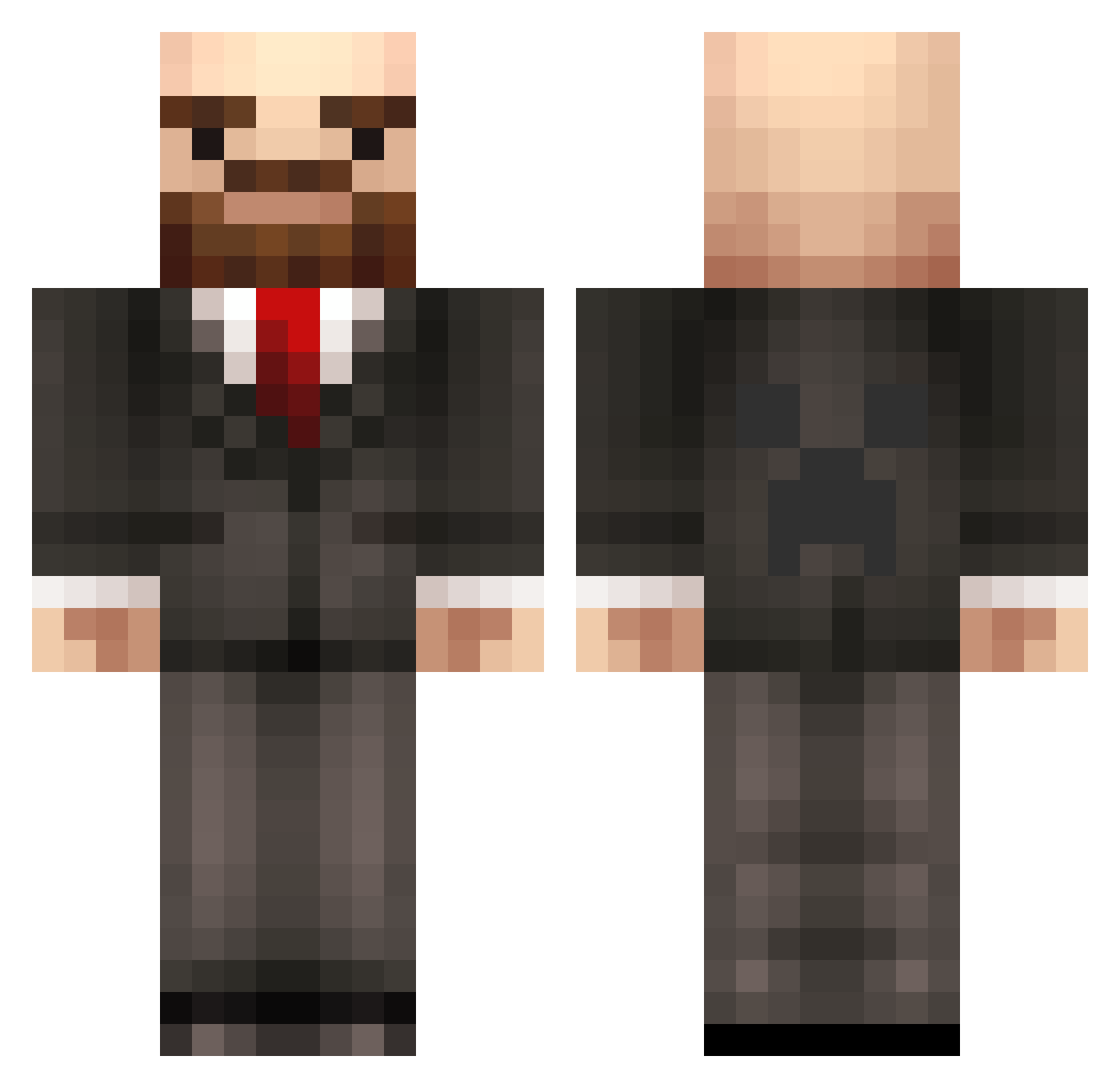 MeanieMax Minecraft skin, front and back view