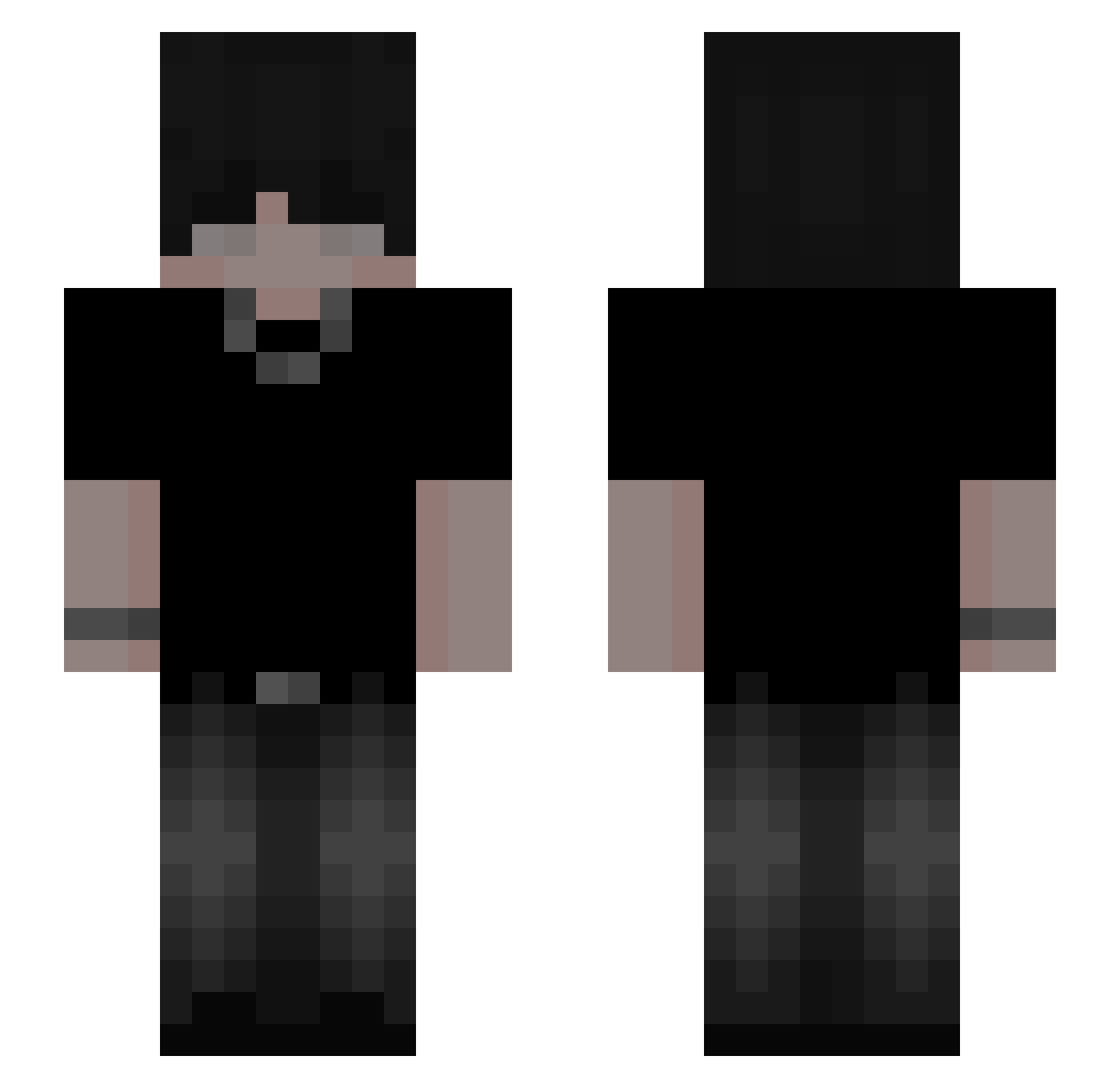 SUNKST Minecraft skin, front and back view