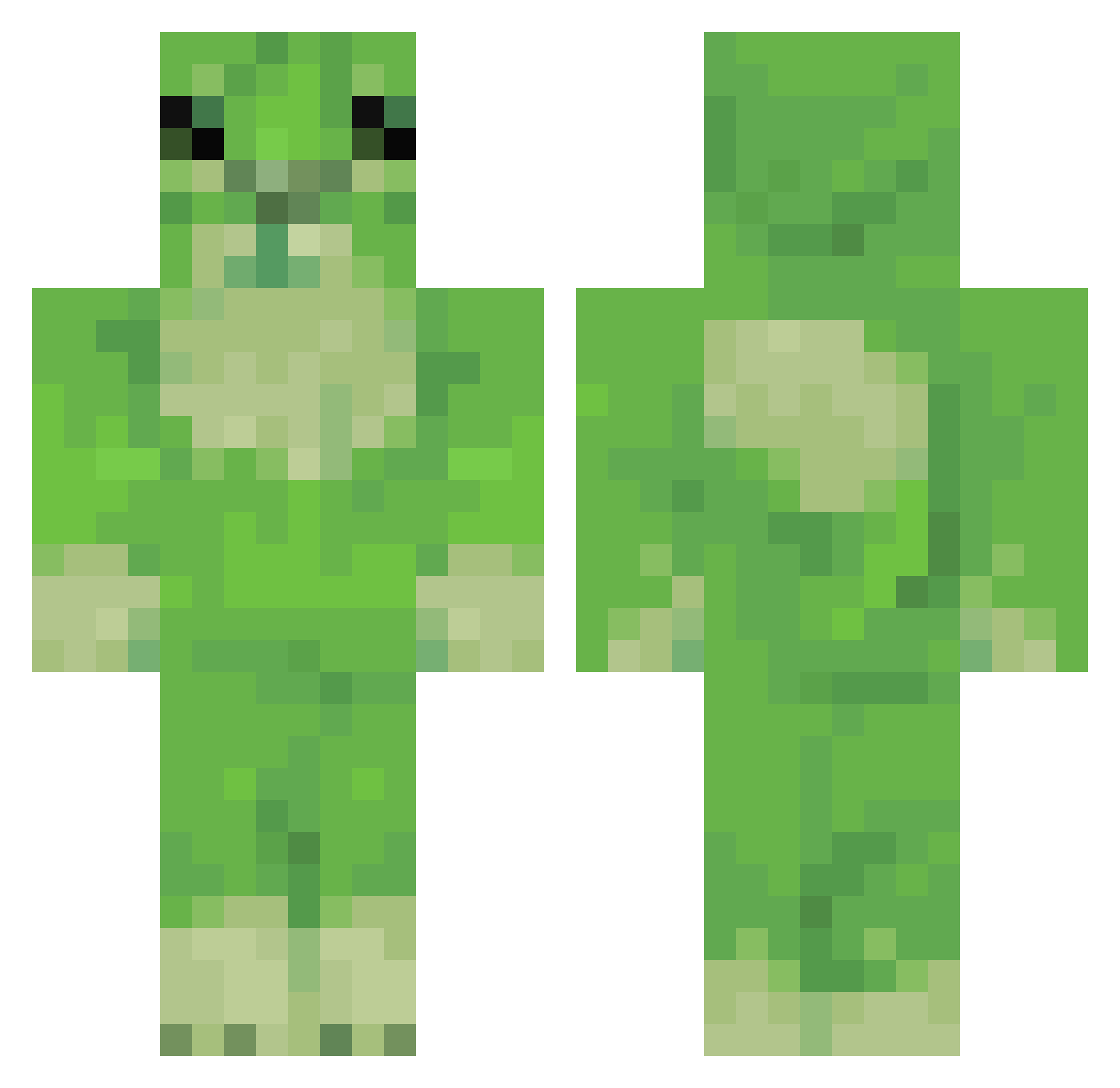 Felomelone Minecraft skin, front and back view