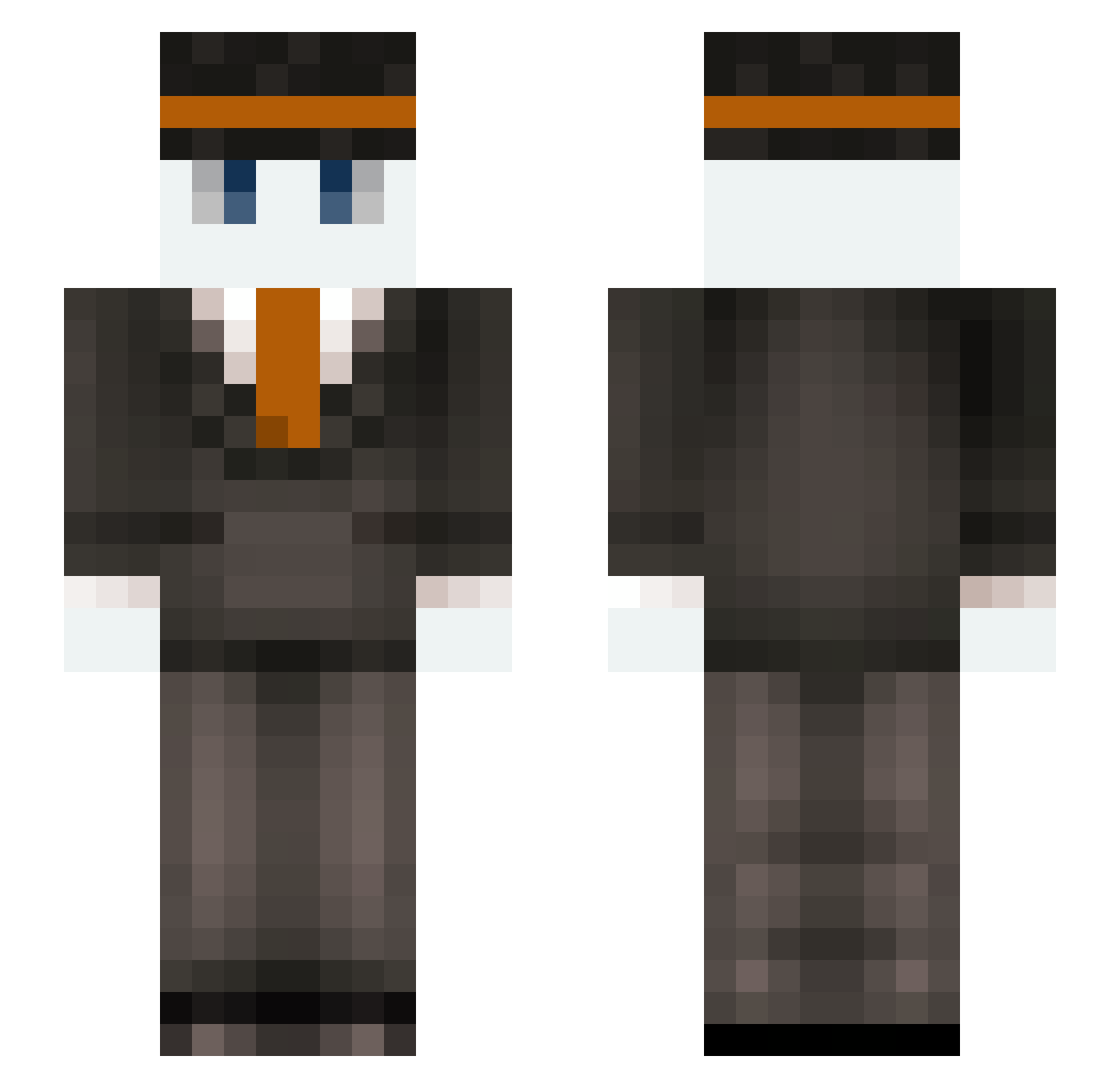 Snehulak22 Minecraft skin, front and back view