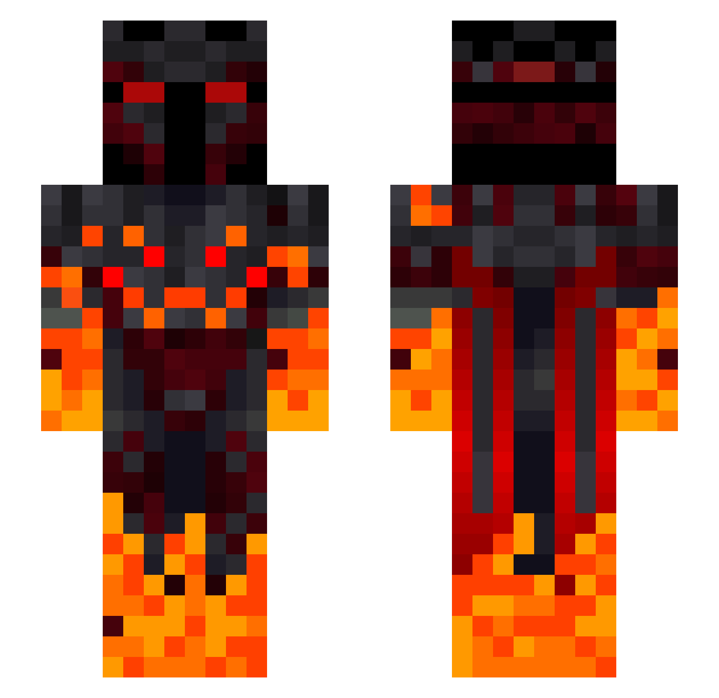 Abyss404 Minecraft skin, front and back view