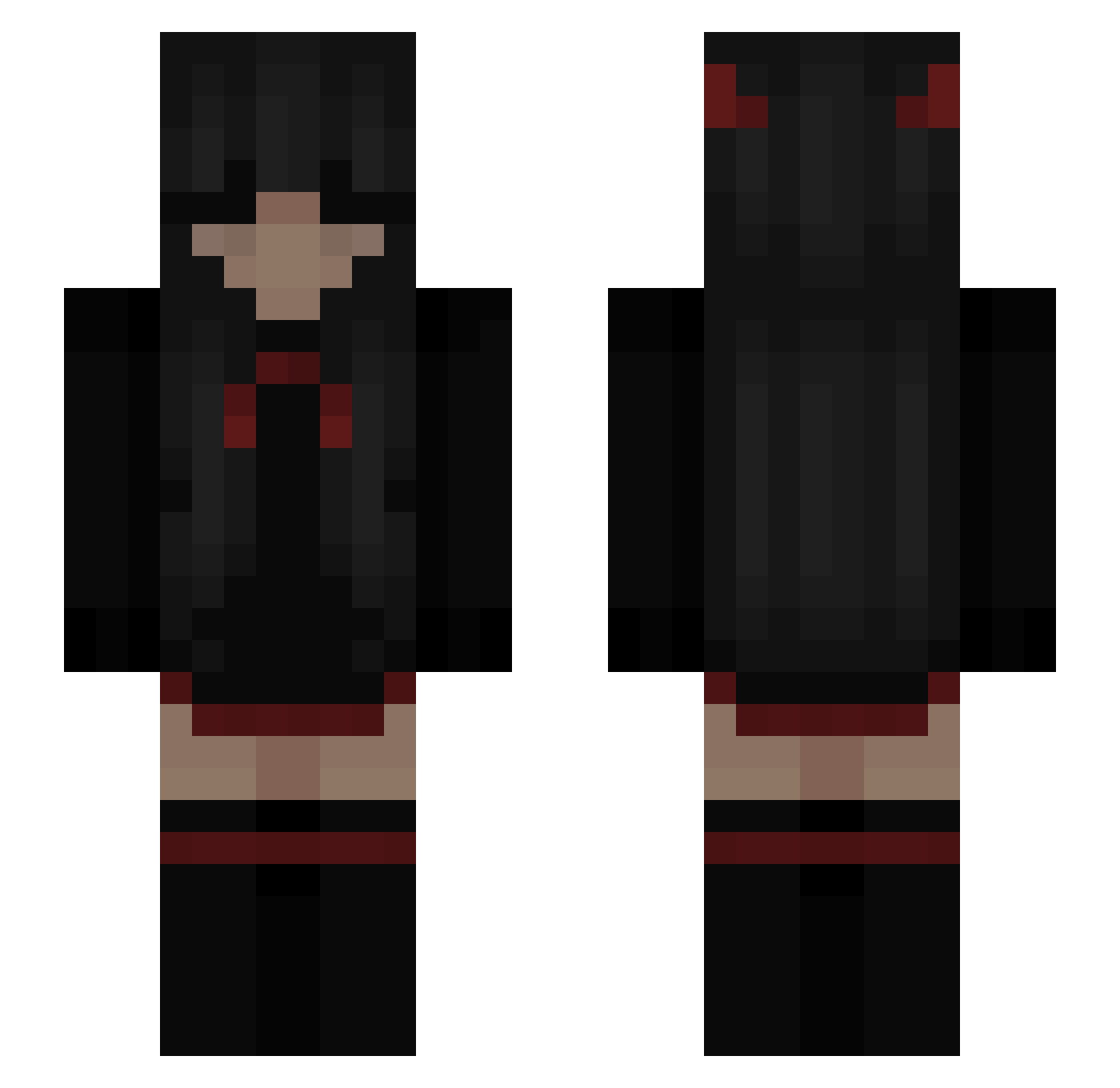 Hurttful Minecraft skin, front and back view