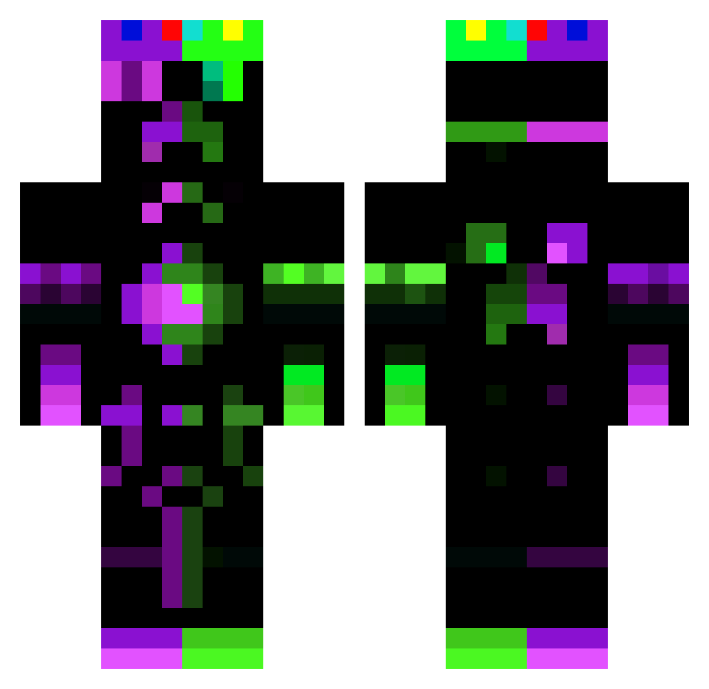 CMLIU1212 Minecraft skin, front and back view