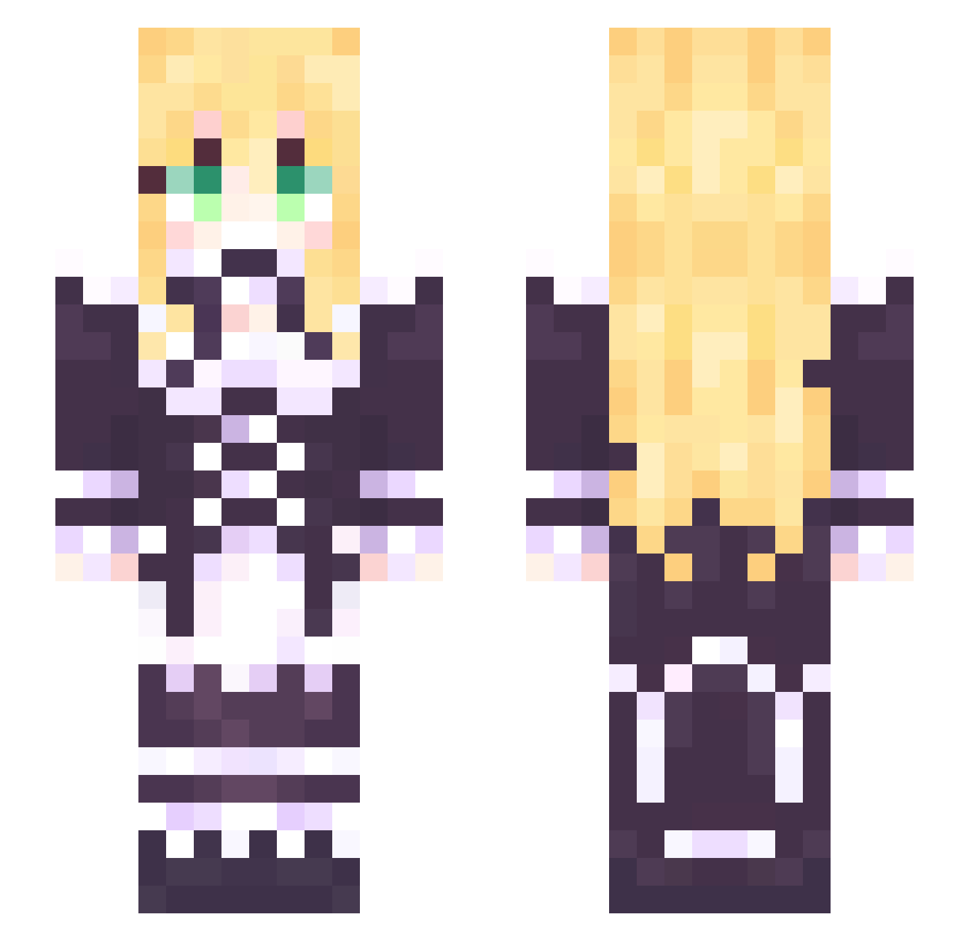 Taiki139 Minecraft skin, front and back view