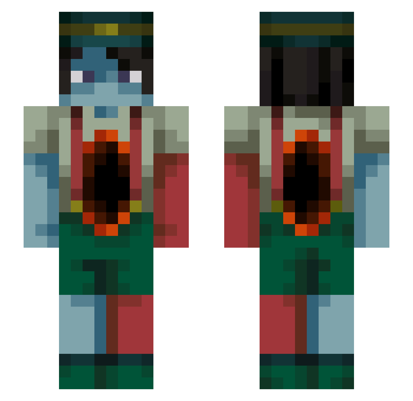 sheepNEO Minecraft skin, front and back view