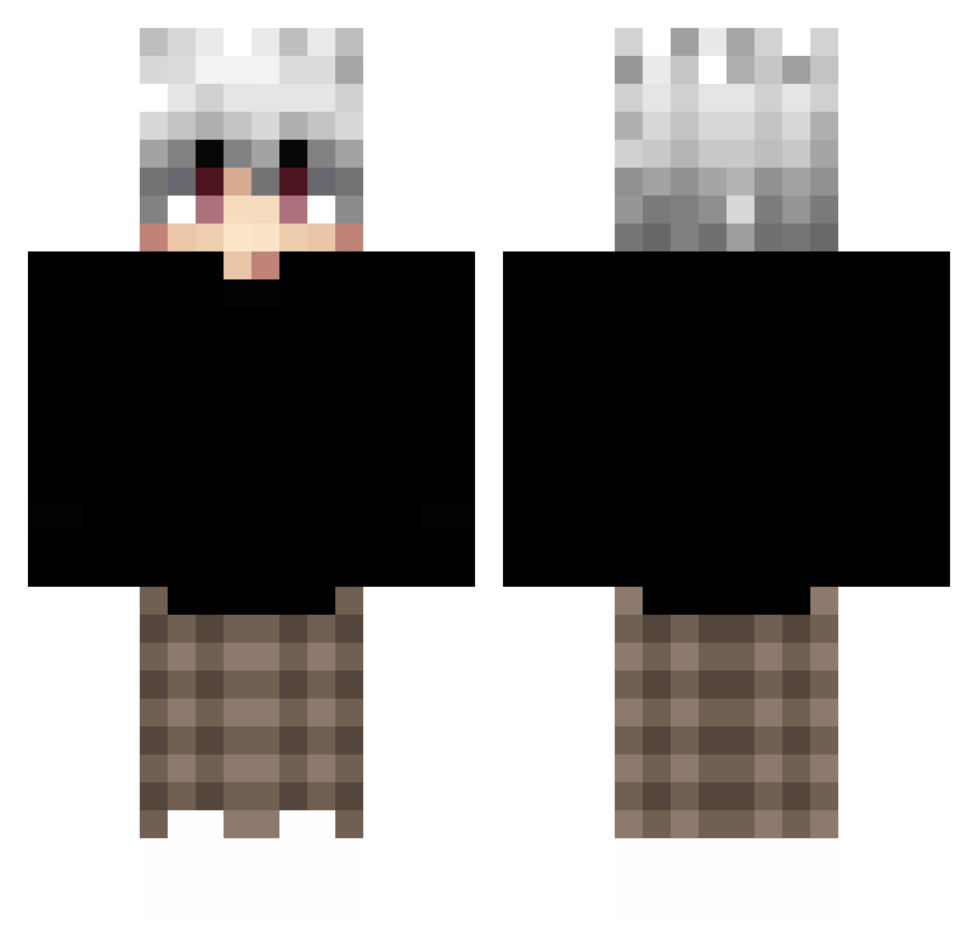 zzzahara Minecraft skin, front and back view