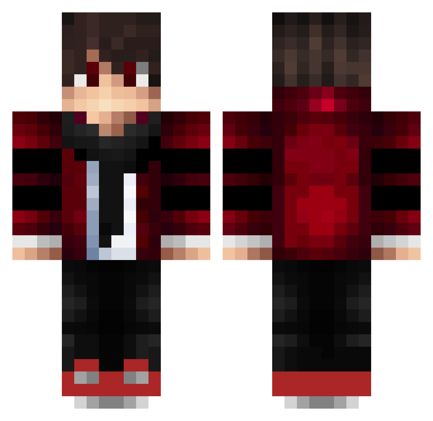 Smoothish Minecraft skin, front and back view