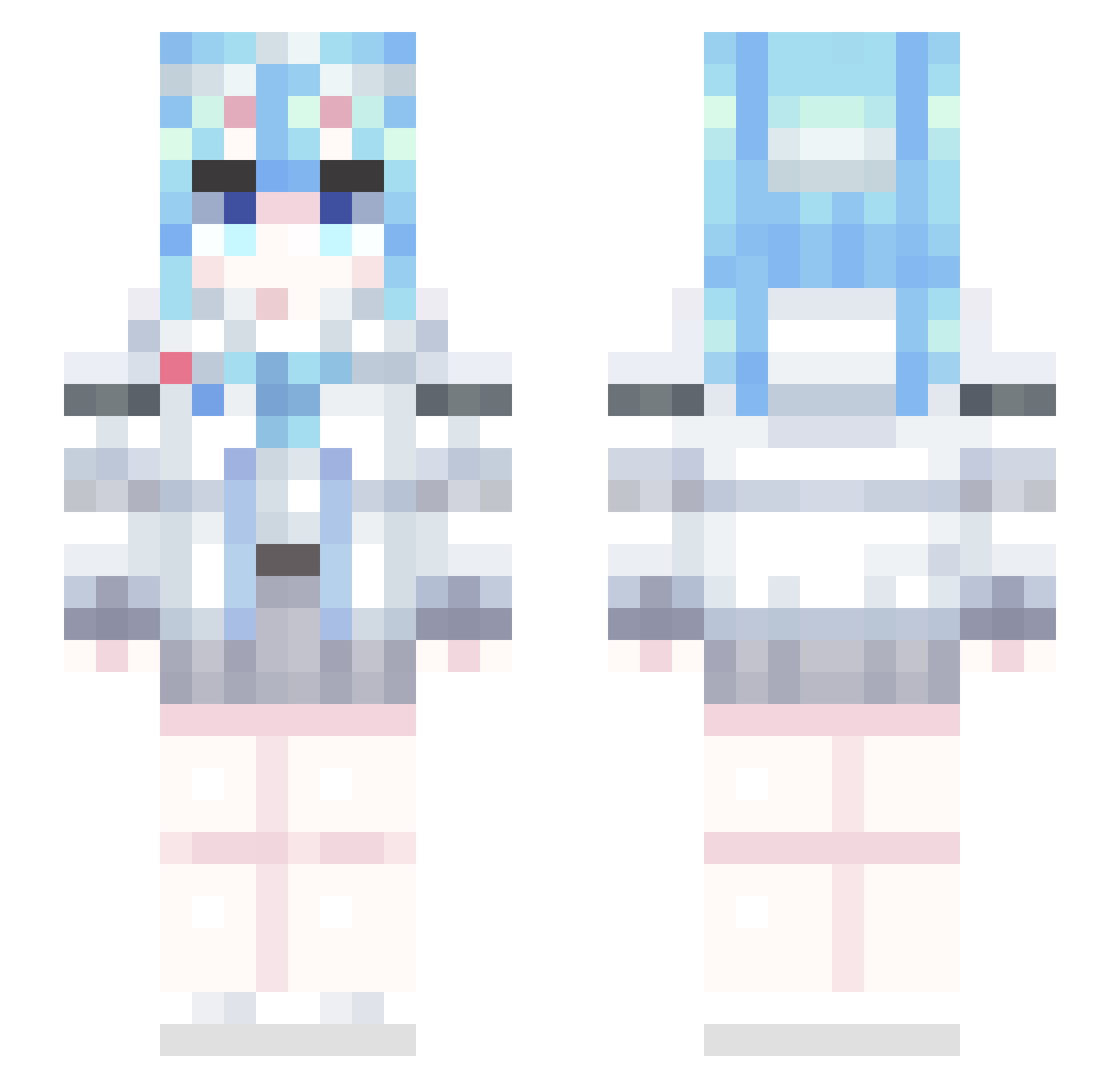wi2obin Minecraft skin, front and back view