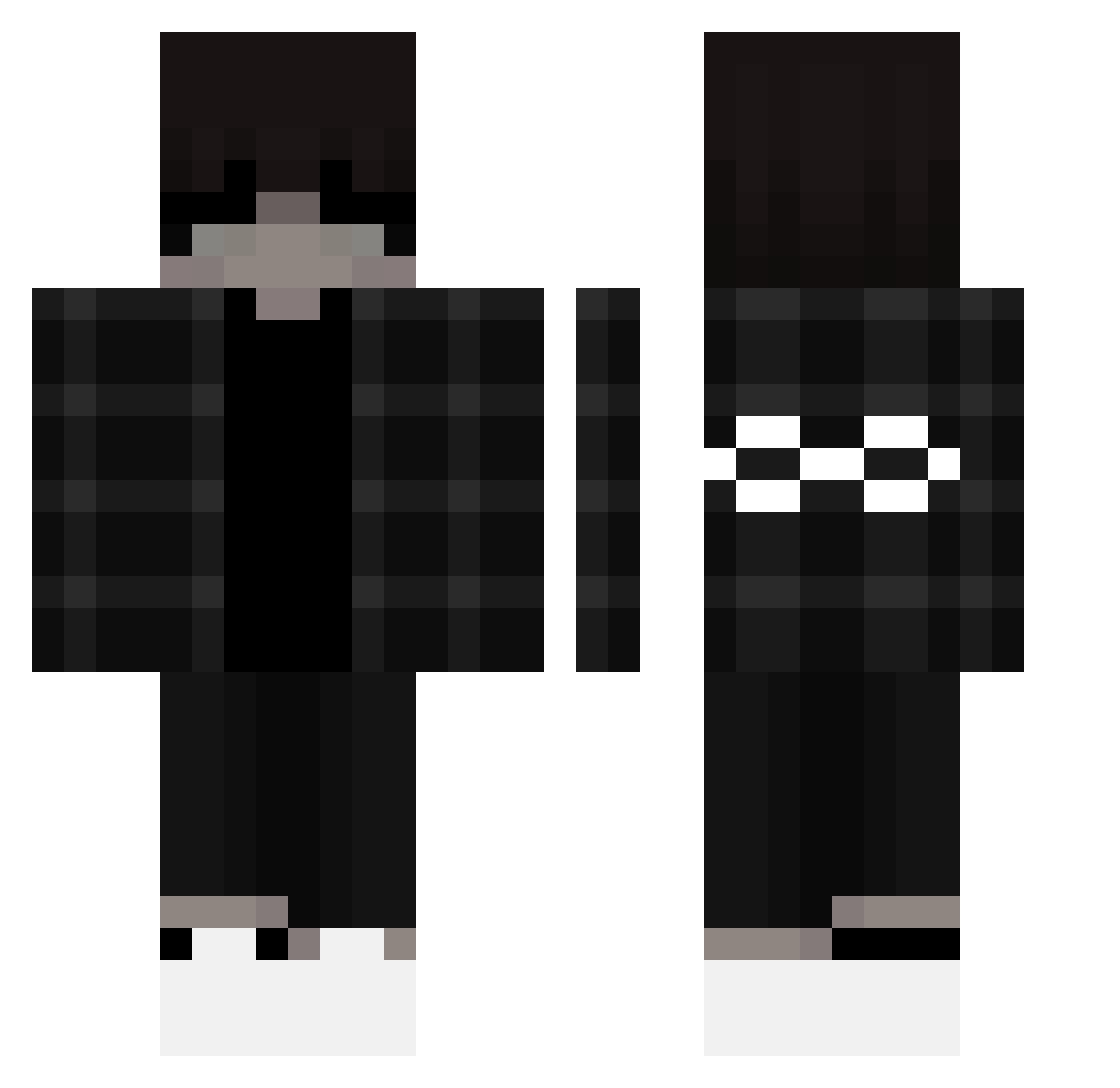 yerdunknow Minecraft skin, front and back view