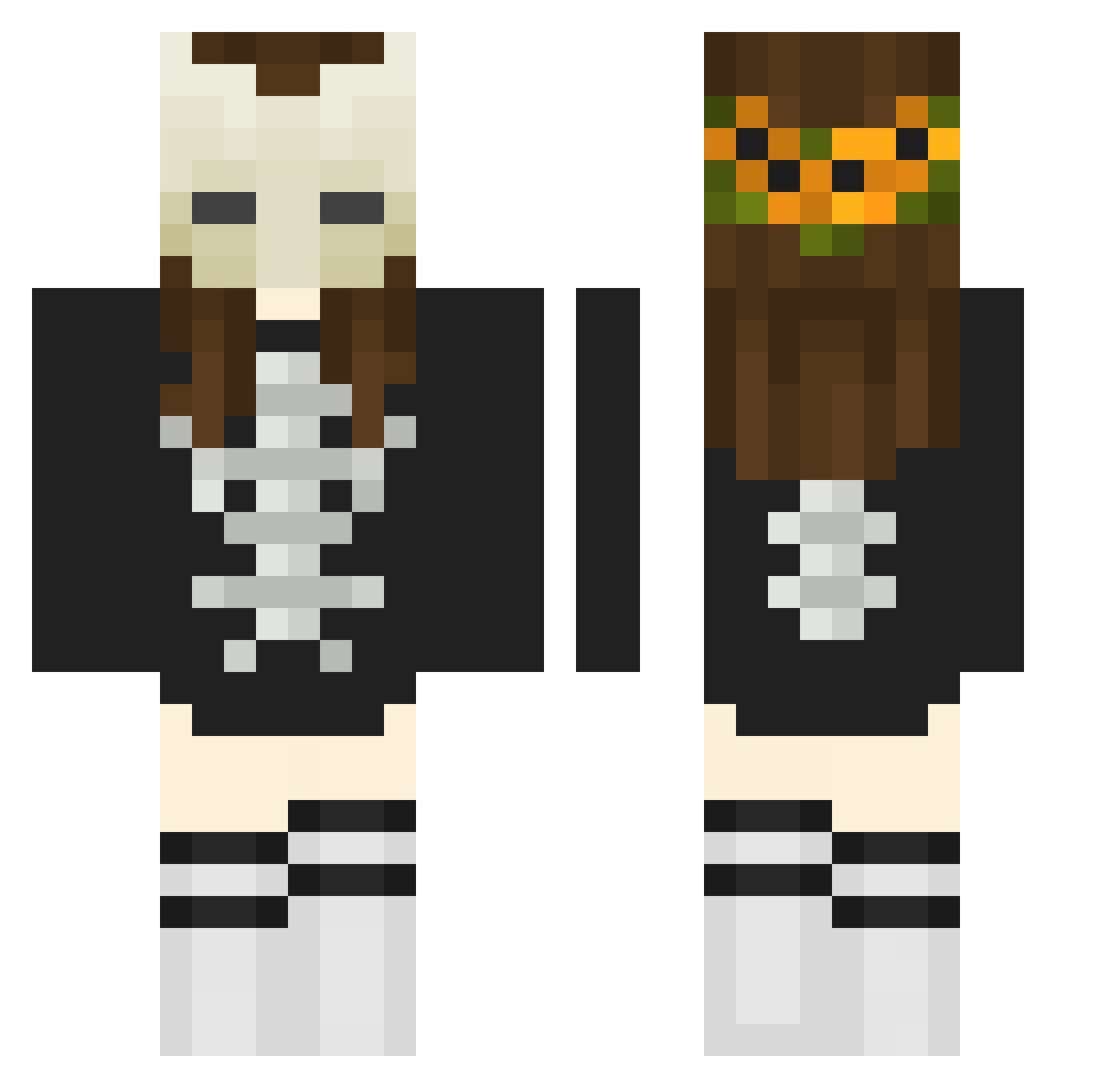 Cleomian Minecraft skin, front and back view