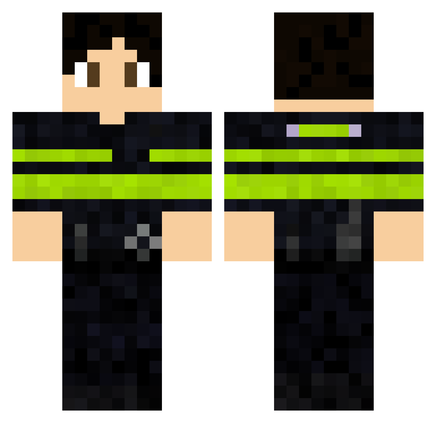 Joemtoon123 Minecraft skin, front and back view