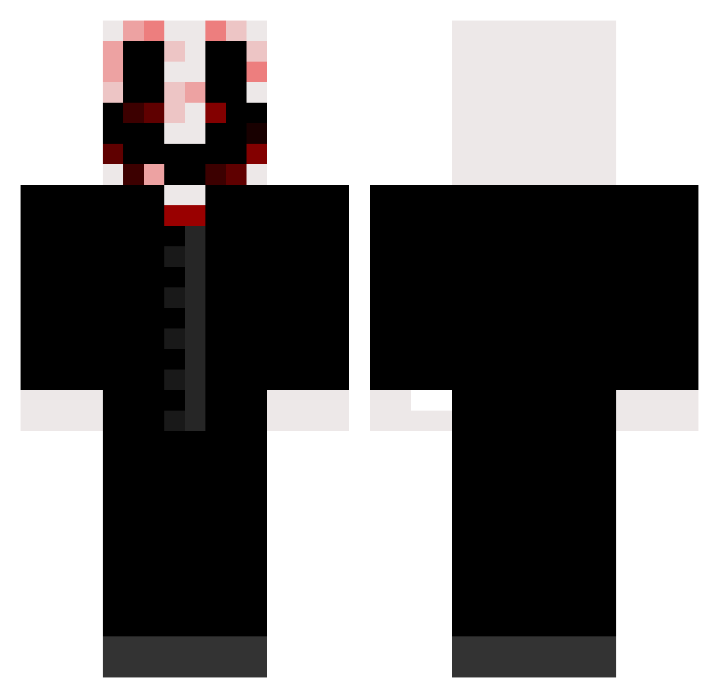 interpolations Minecraft skin, front and back view