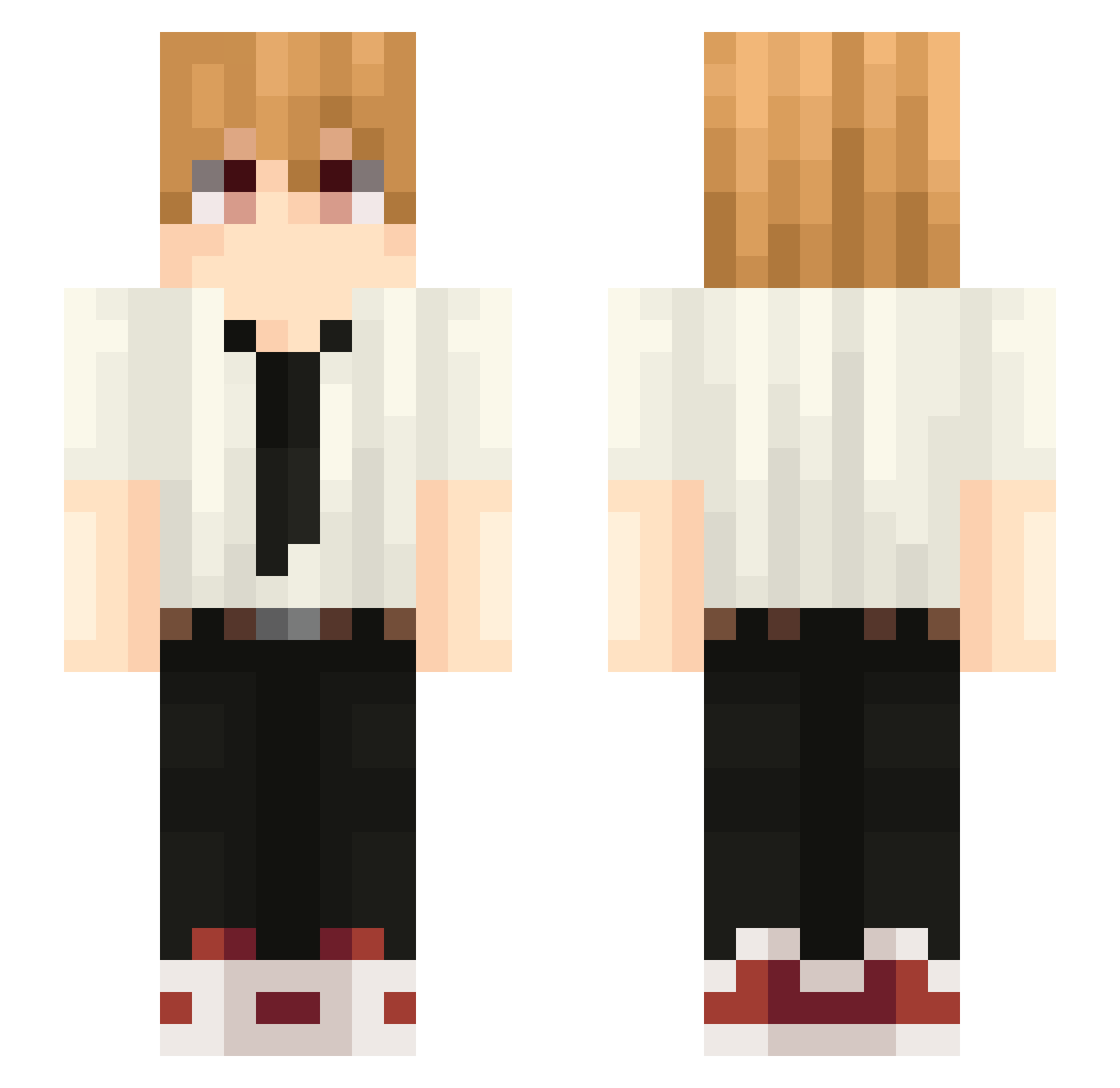 gasmodelo Minecraft skin, front and back view