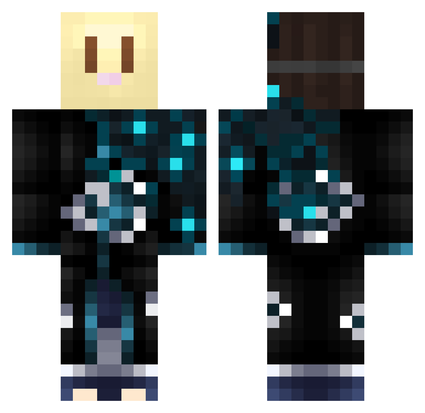 _Syber Minecraft skin, front and back view