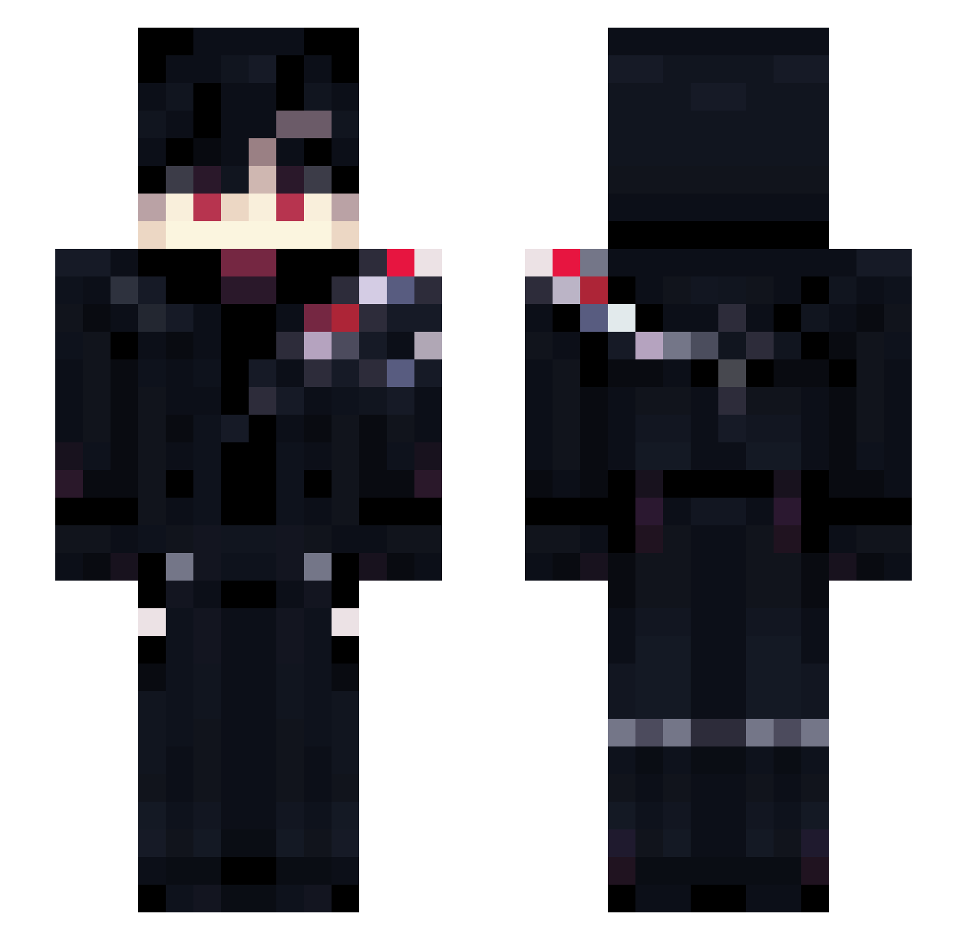 XXX10Tacles Minecraft skin, front and back view