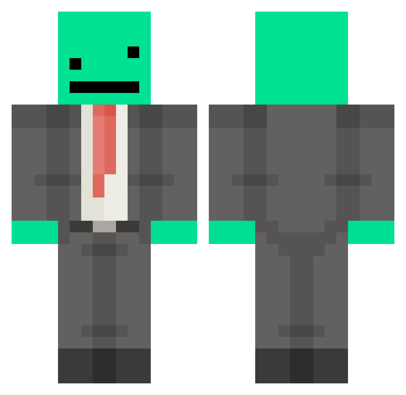 scarseq Minecraft skin, front and back view