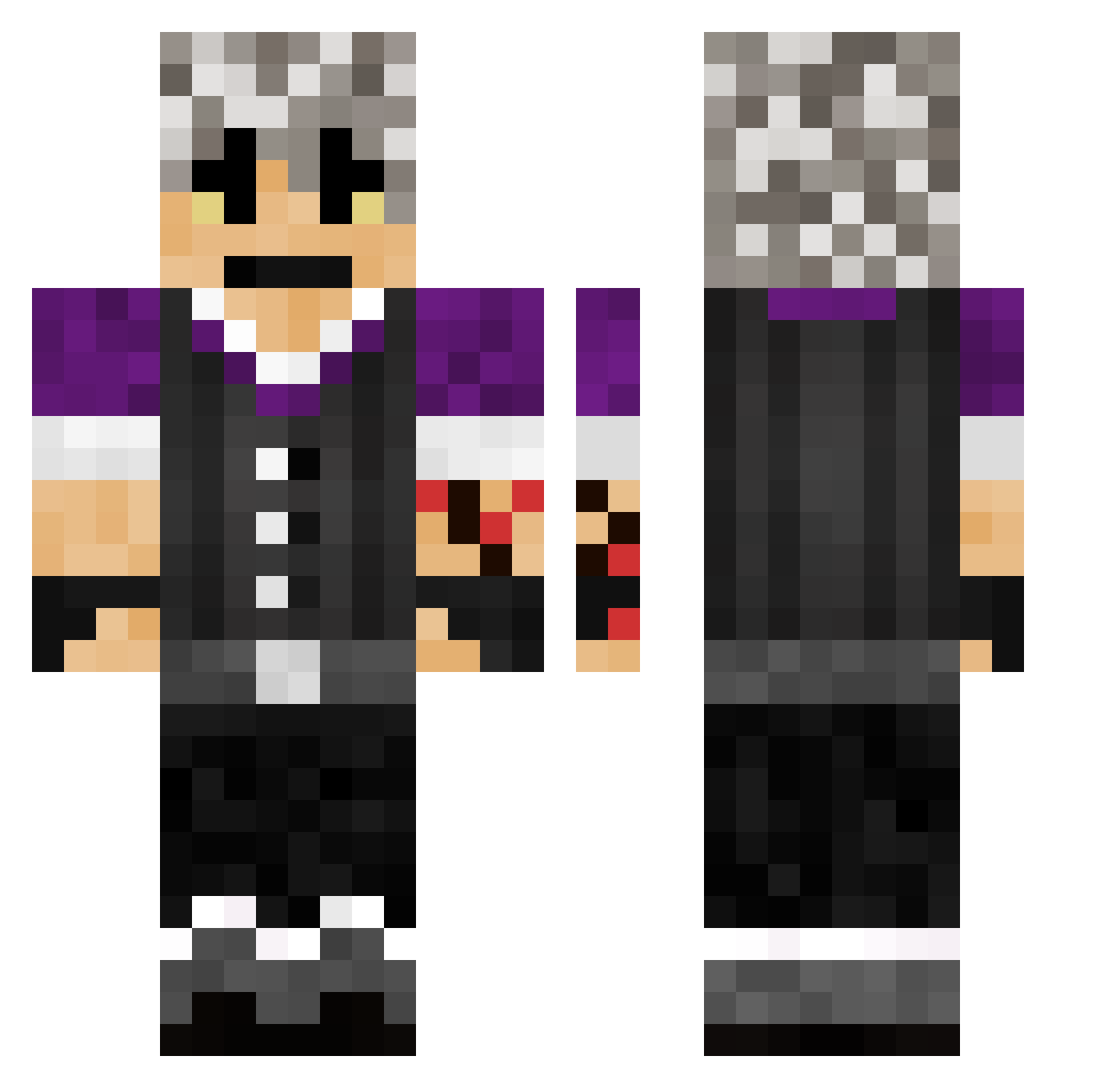 Samurai7778 Minecraft skin, front and back view
