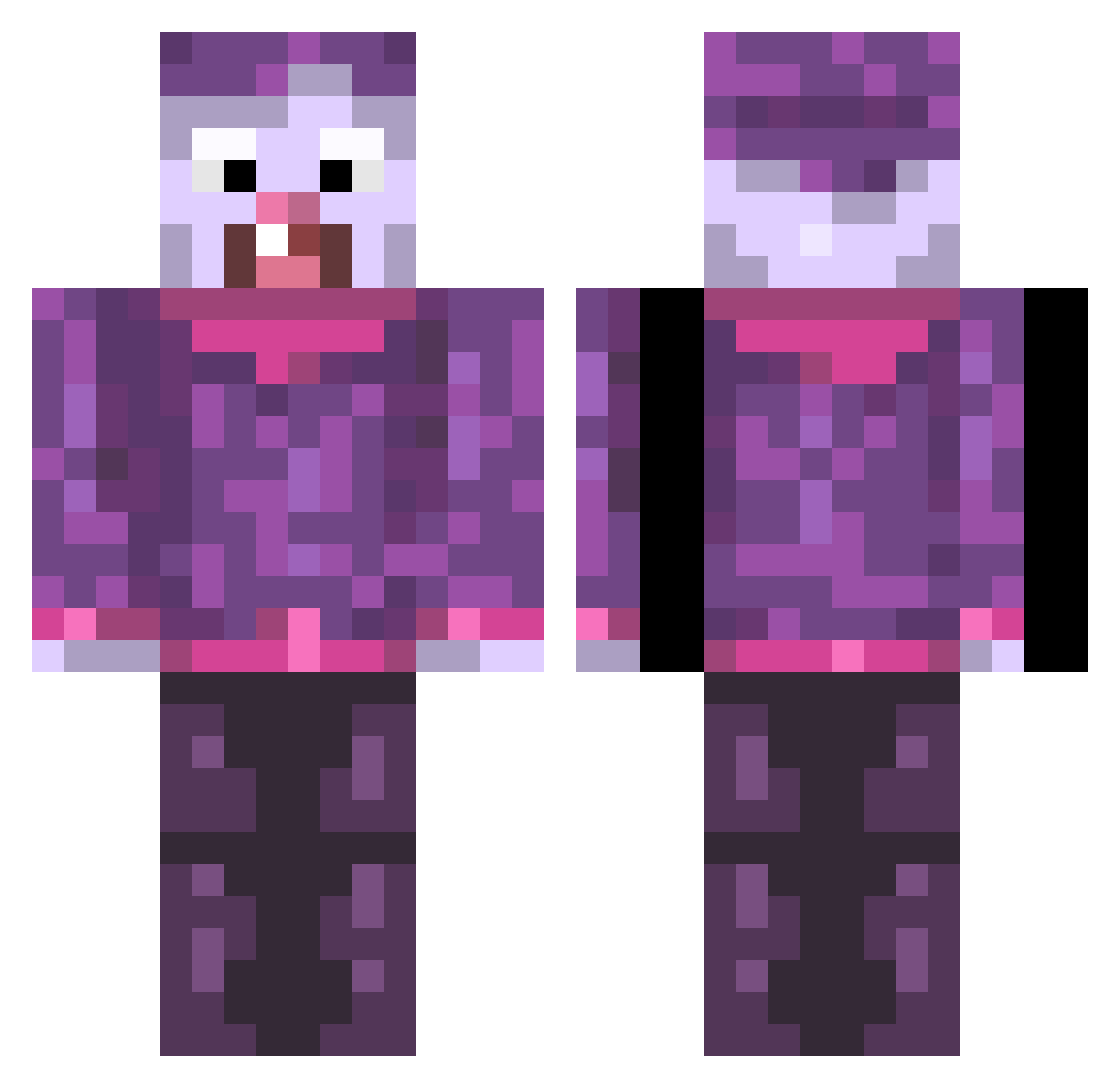 Chowder2468 Minecraft skin, front and back view