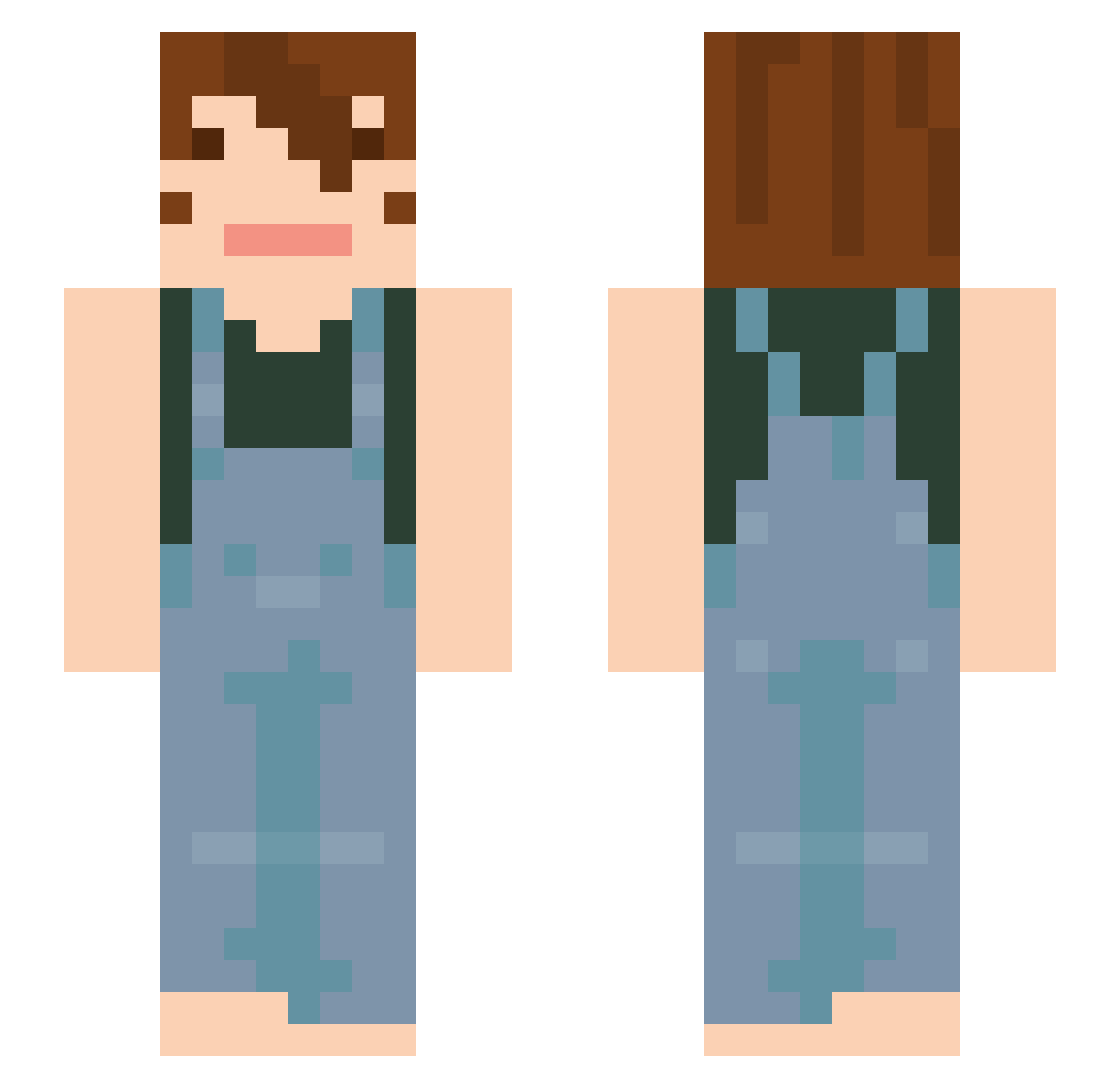 ronkbonkhaha Minecraft skin, front and back view