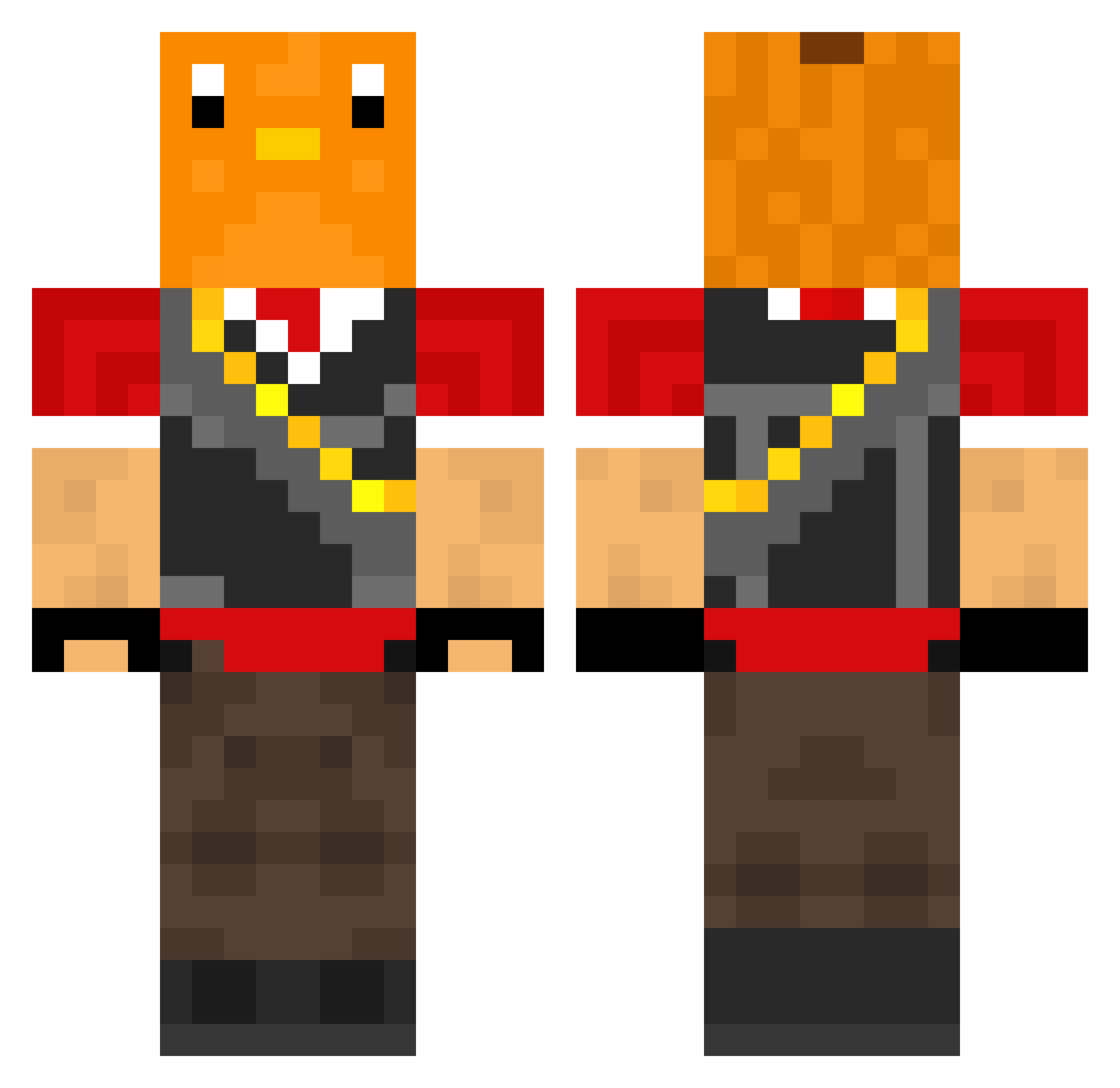 YeweKT Minecraft skin, front and back view